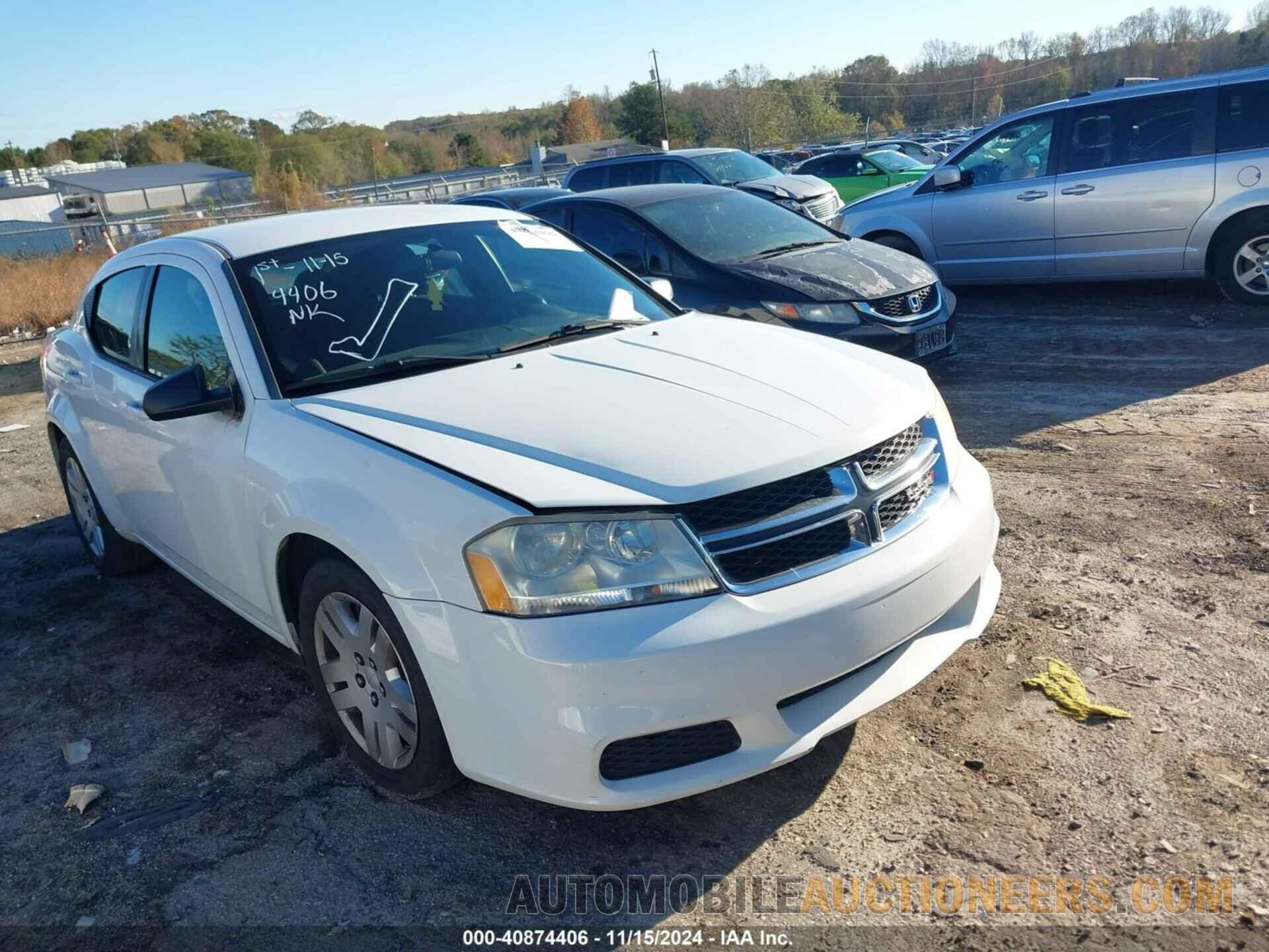 1C3CDZAB0CN232129 DODGE AVENGER 2012