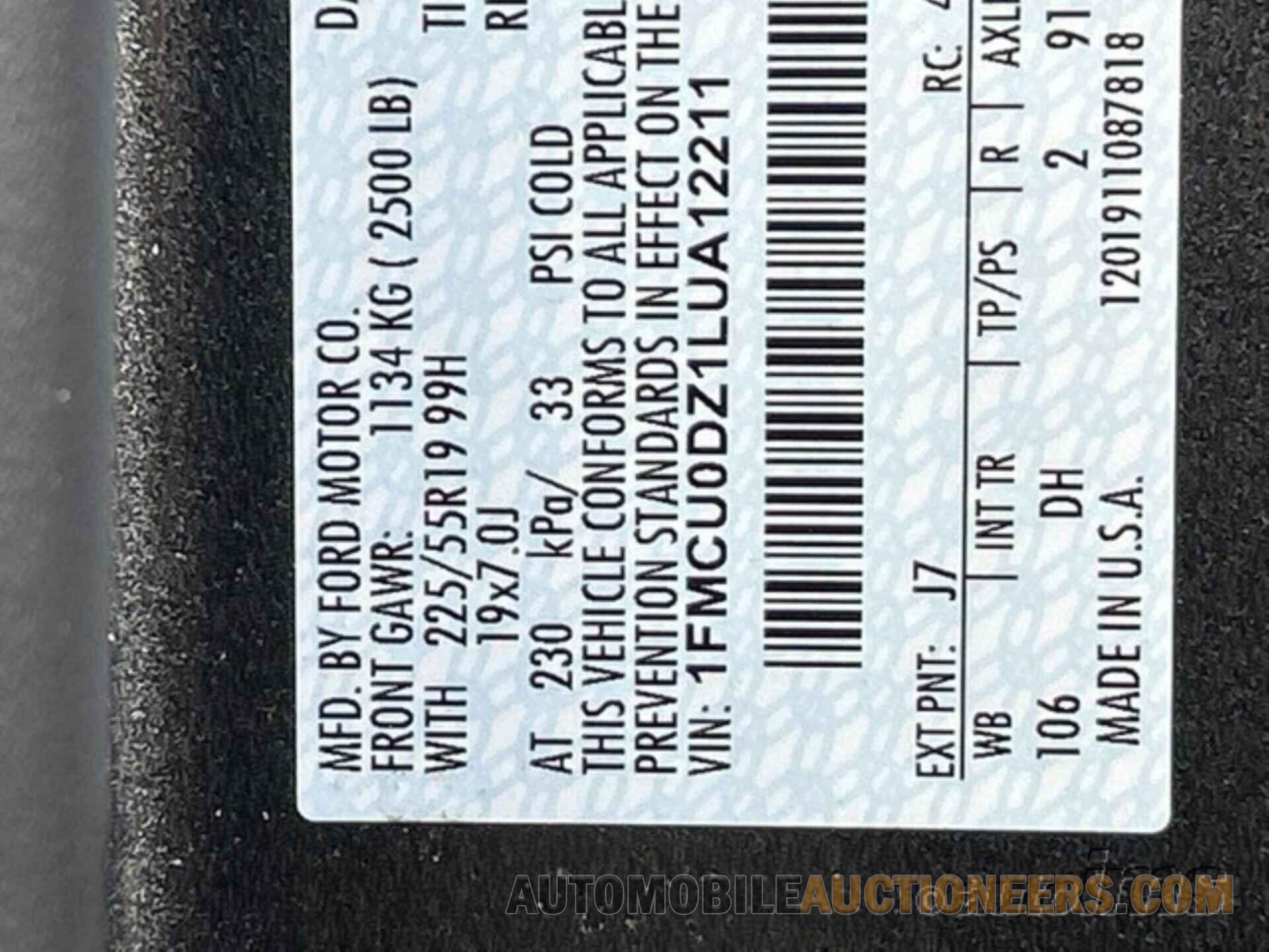 1FMCU0DZ1LUA12211 FORD ESCAPE 2020