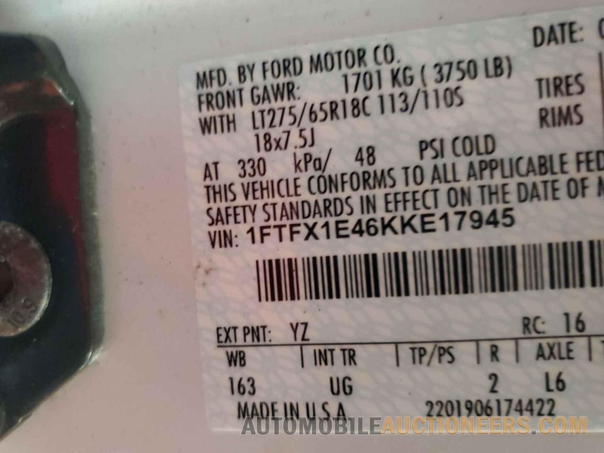 1FTFX1E46KKE17945 FORD F-150 2019