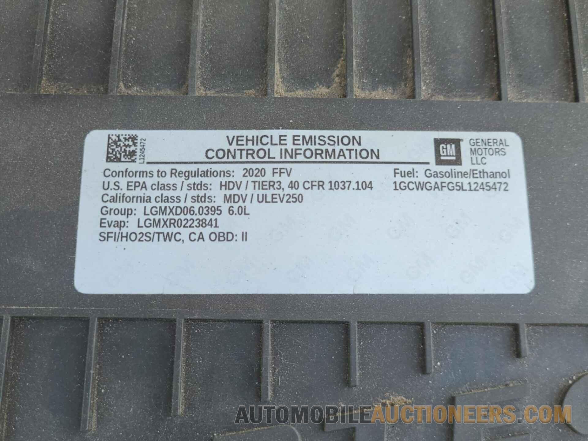 1GCWGAFG5L1245472 CHEVROLET EXPRESS G2500 2020