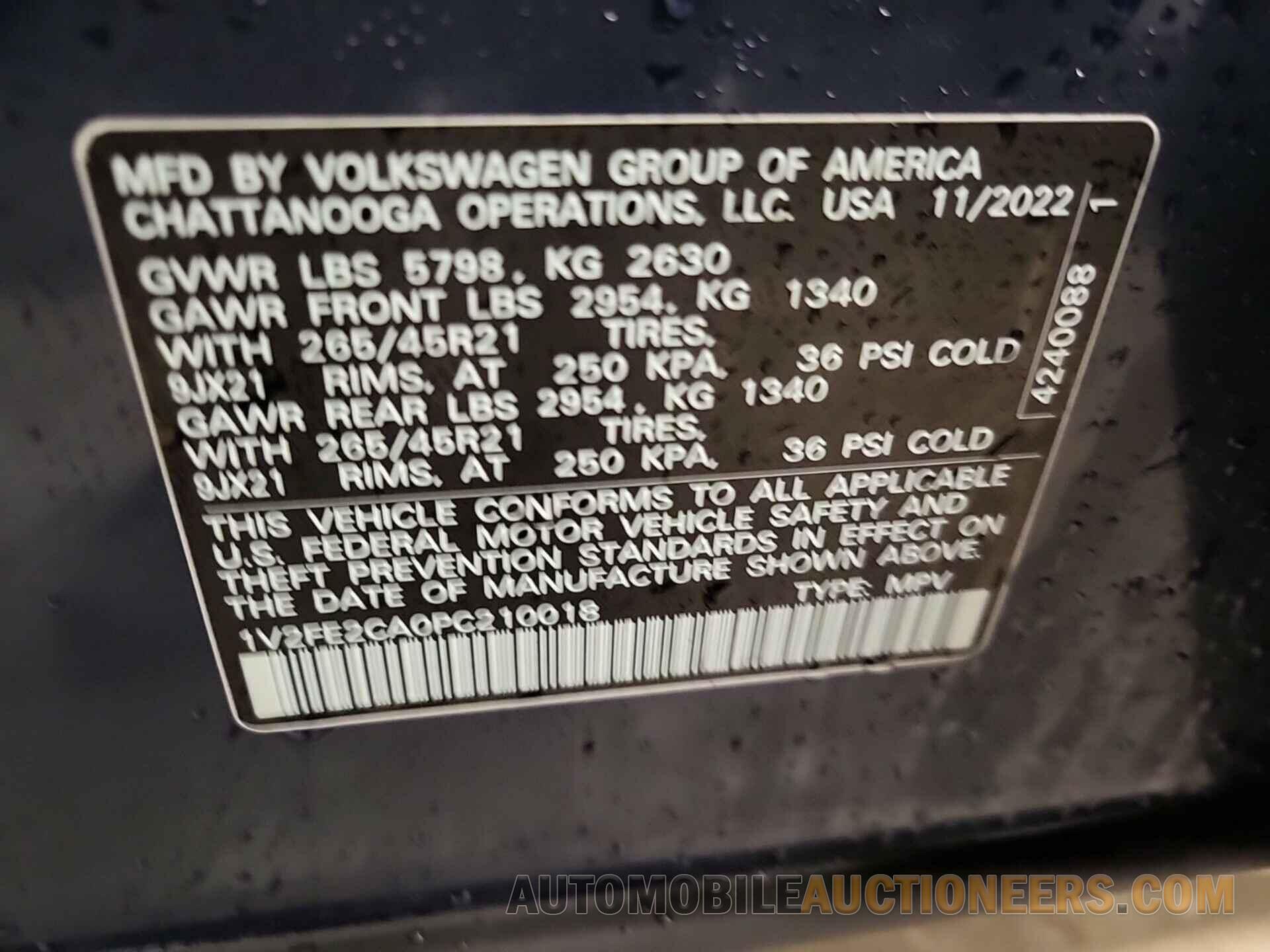 1V2FE2CA0PC210018 VOLKSWAGEN ATLAS CROSS SPORT 2023