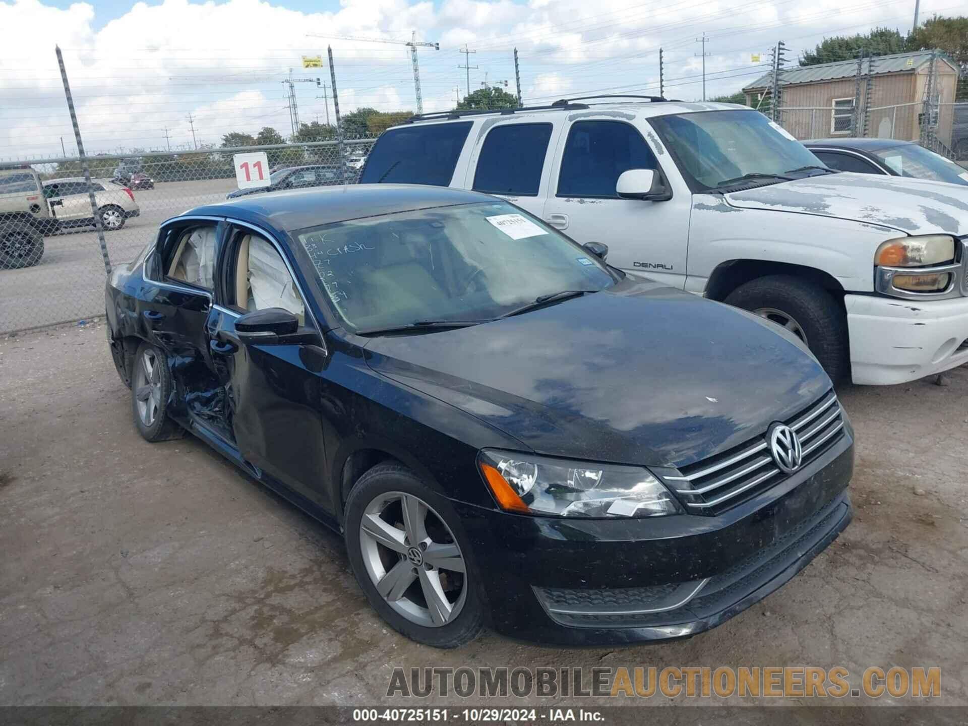 1VWBH7A3XDC096367 VOLKSWAGEN PASSAT 2013