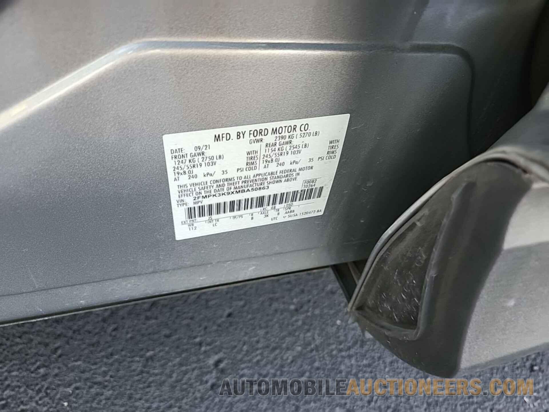 2FMPK3K9XMBA50863 FORD EDGE 2021