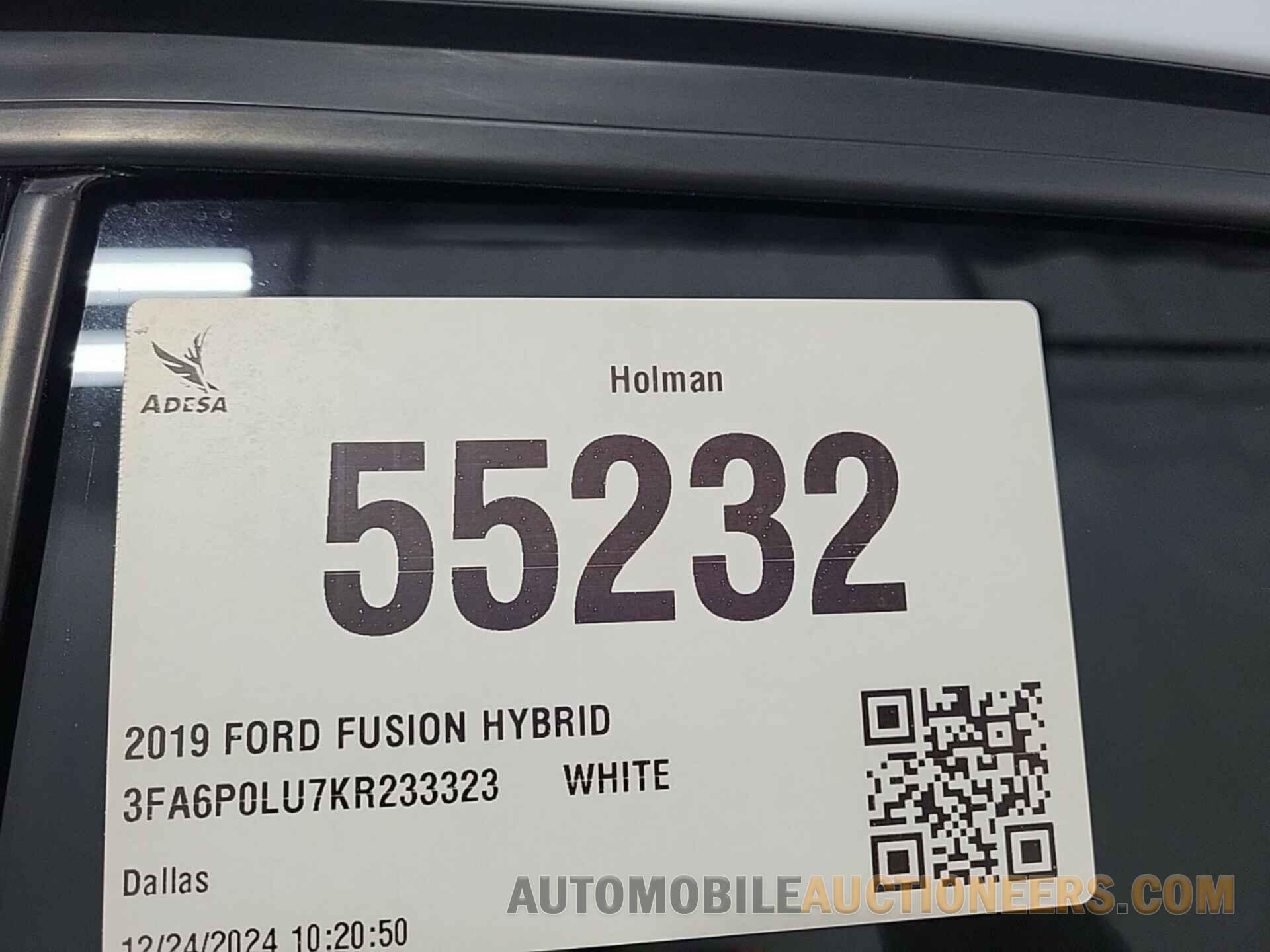 3FA6P0LU7KR233323 FORD FUSION 2019