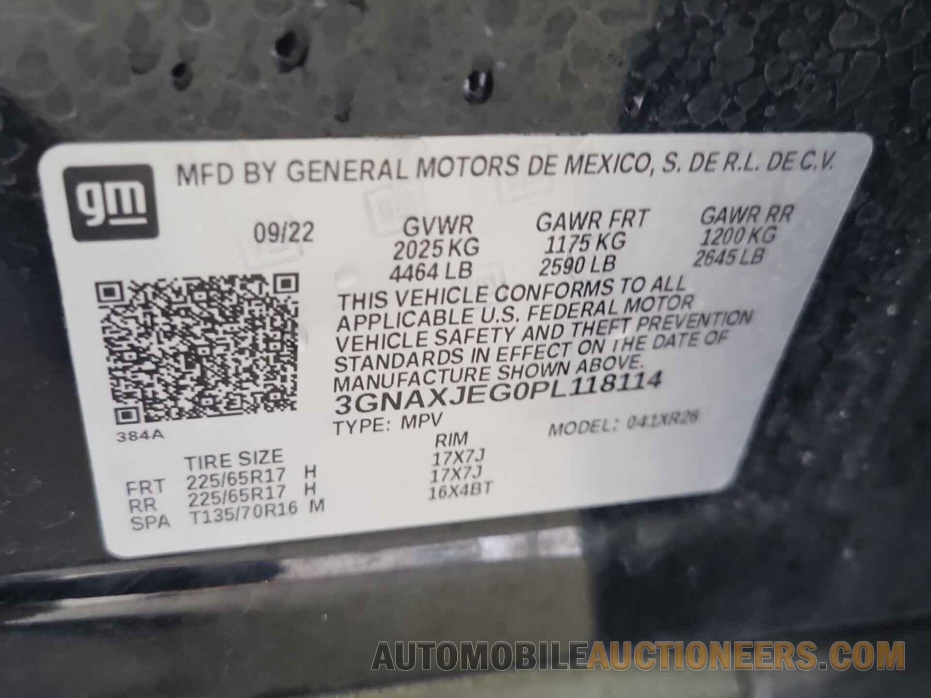 3GNAXJEG0PL118114 CHEVROLET EQUINOX 2023