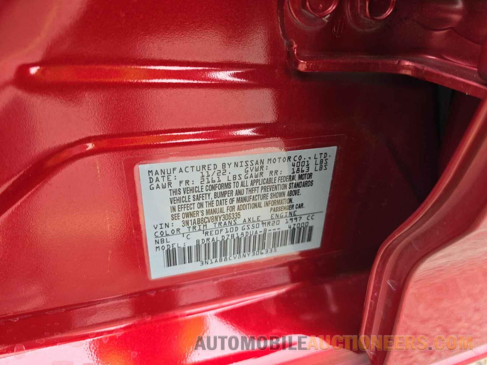 3N1AB8CV8NY306335 Nissan Sentra 2022