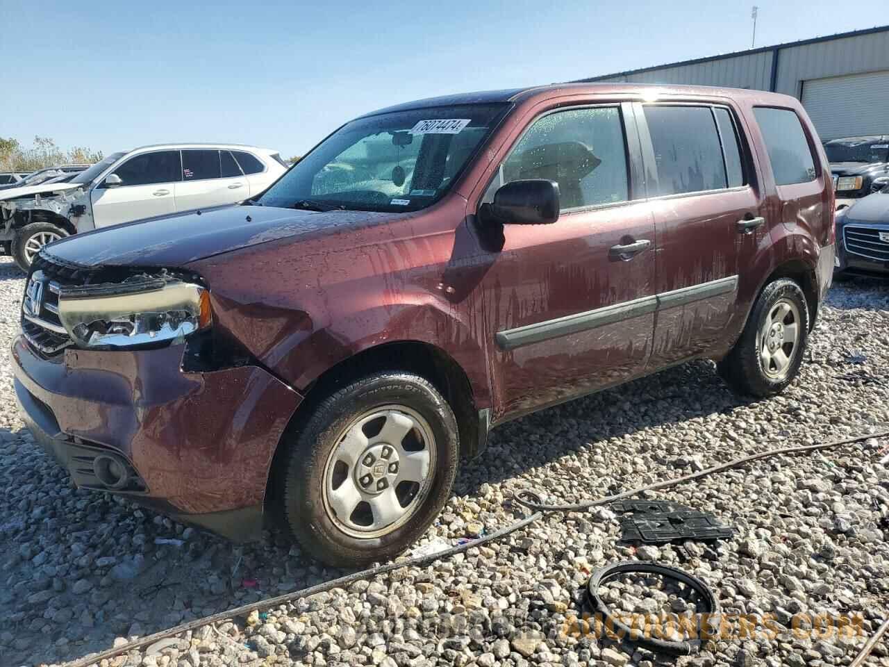 5FNYF4H24CB021549 HONDA PILOT 2012