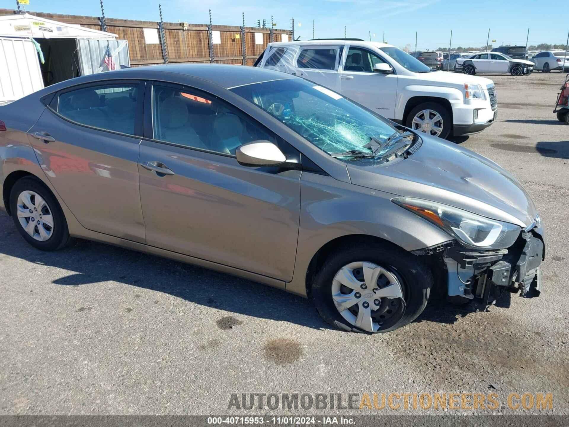 5NPDH4AE2GH786411 HYUNDAI ELANTRA 2016