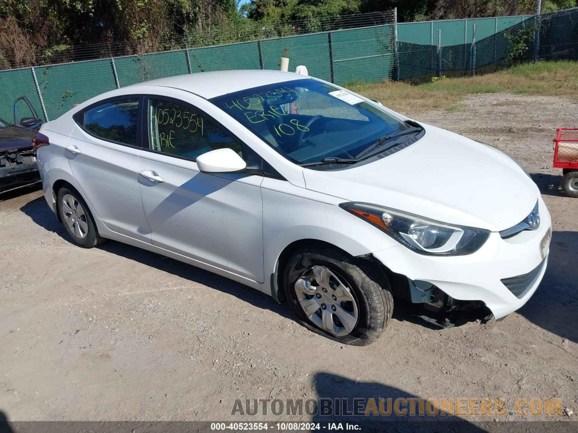 5NPDH4AE4GH668778 HYUNDAI ELANTRA 2016