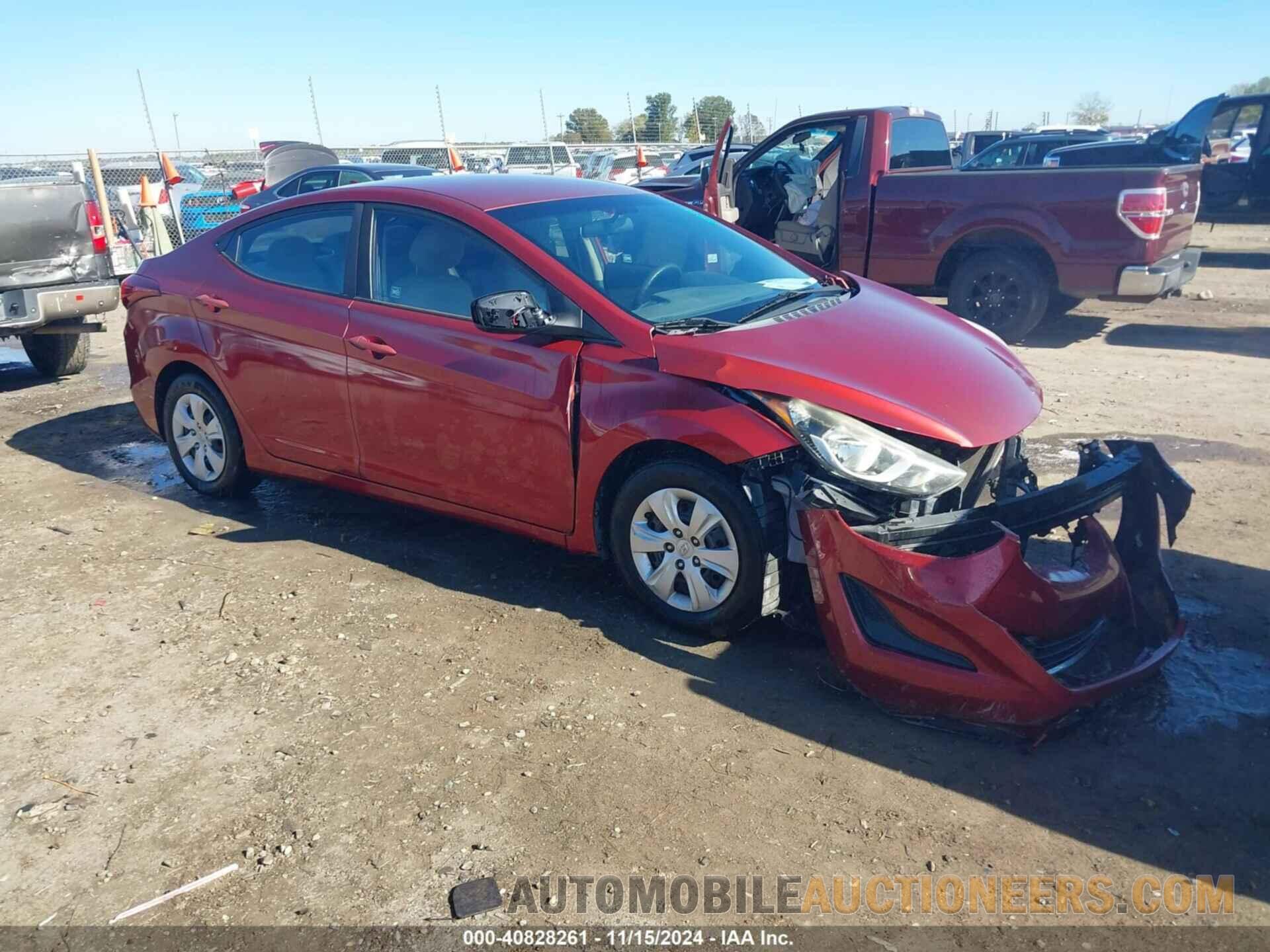 5NPDH4AE4GH750025 HYUNDAI ELANTRA 2016