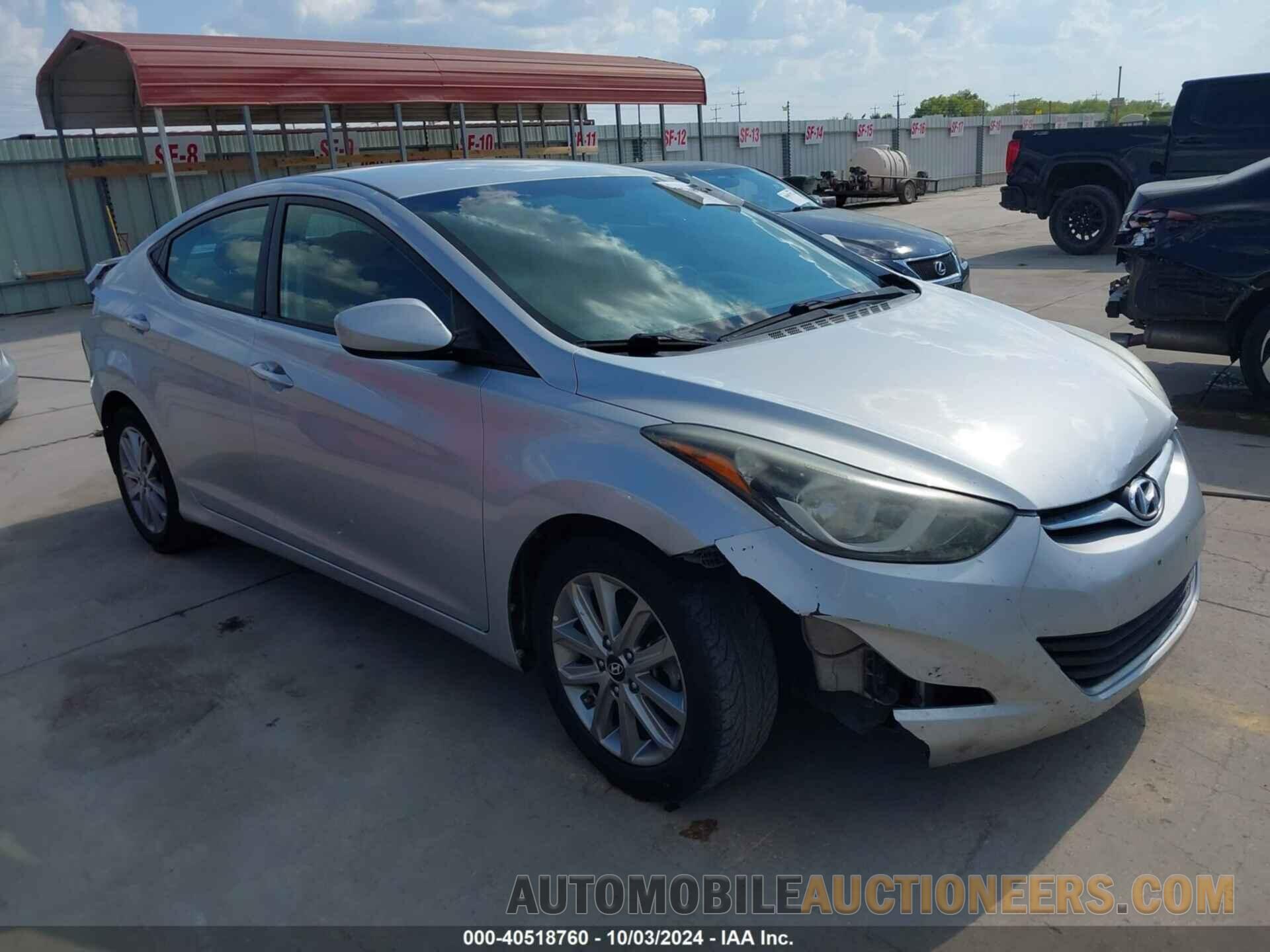 5NPDH4AE8EH493741 HYUNDAI ELANTRA 2014