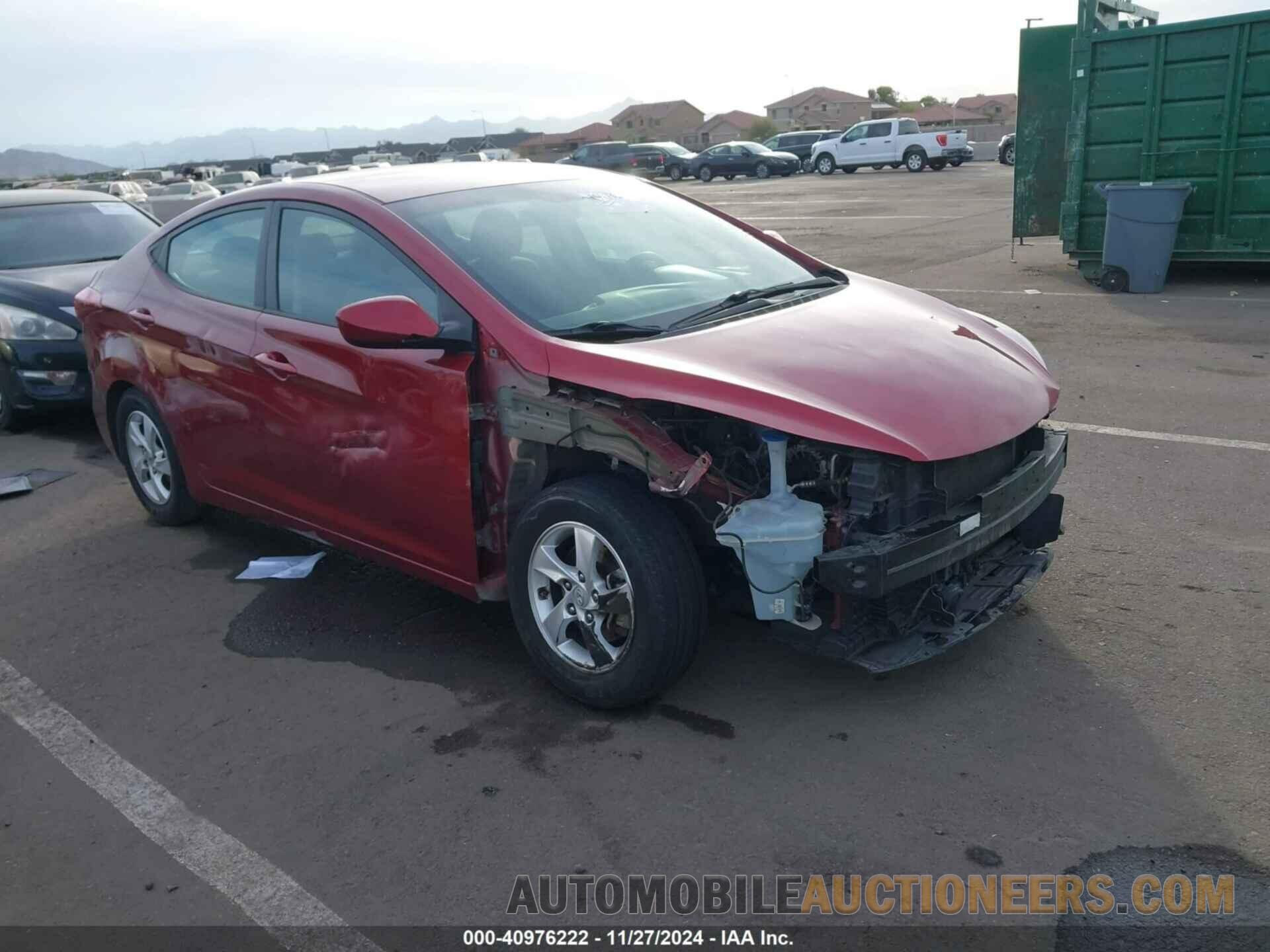 5NPDH4AE8EH500123 HYUNDAI ELANTRA 2014