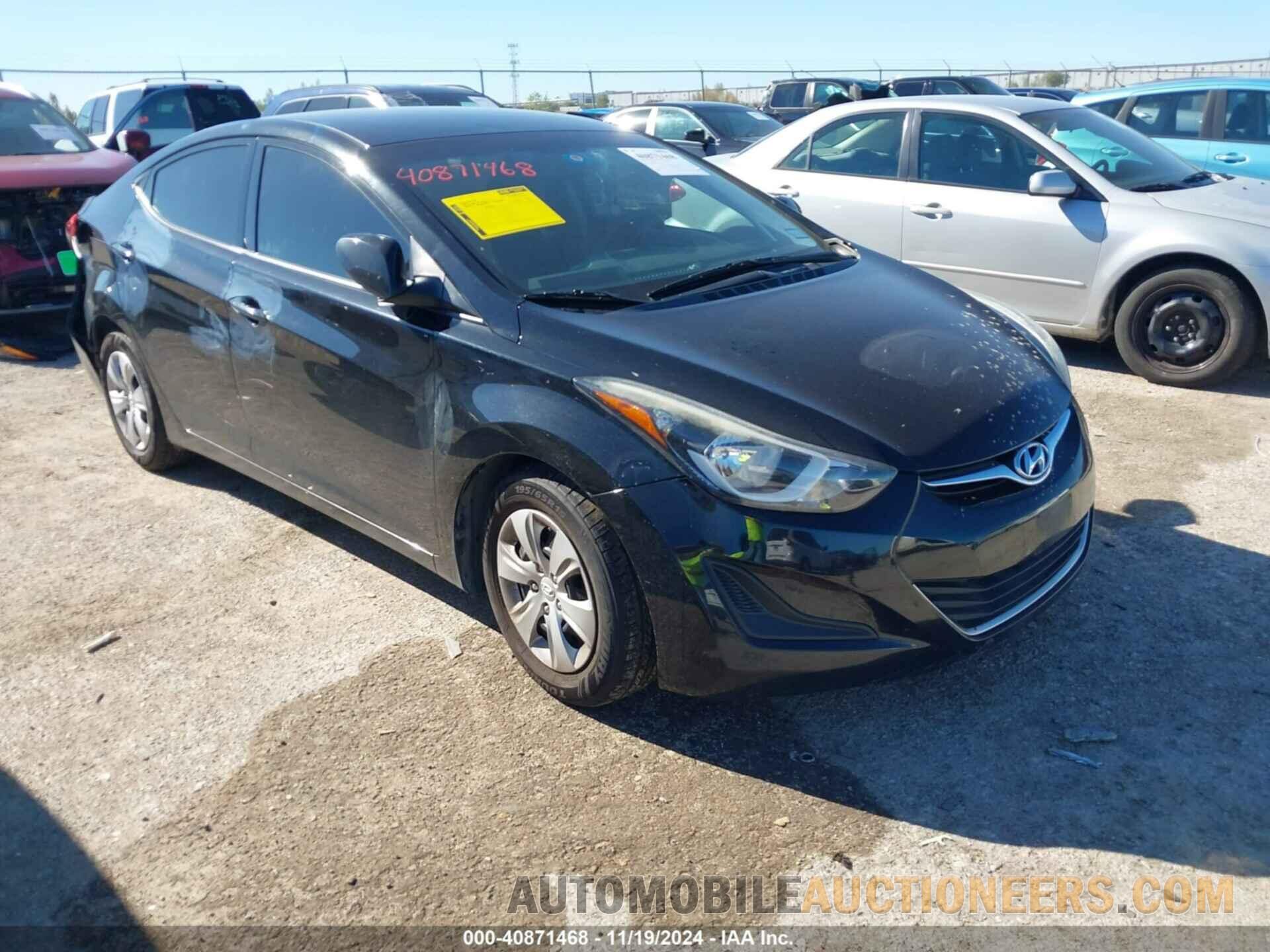 5NPDH4AE8GH677967 HYUNDAI ELANTRA 2016