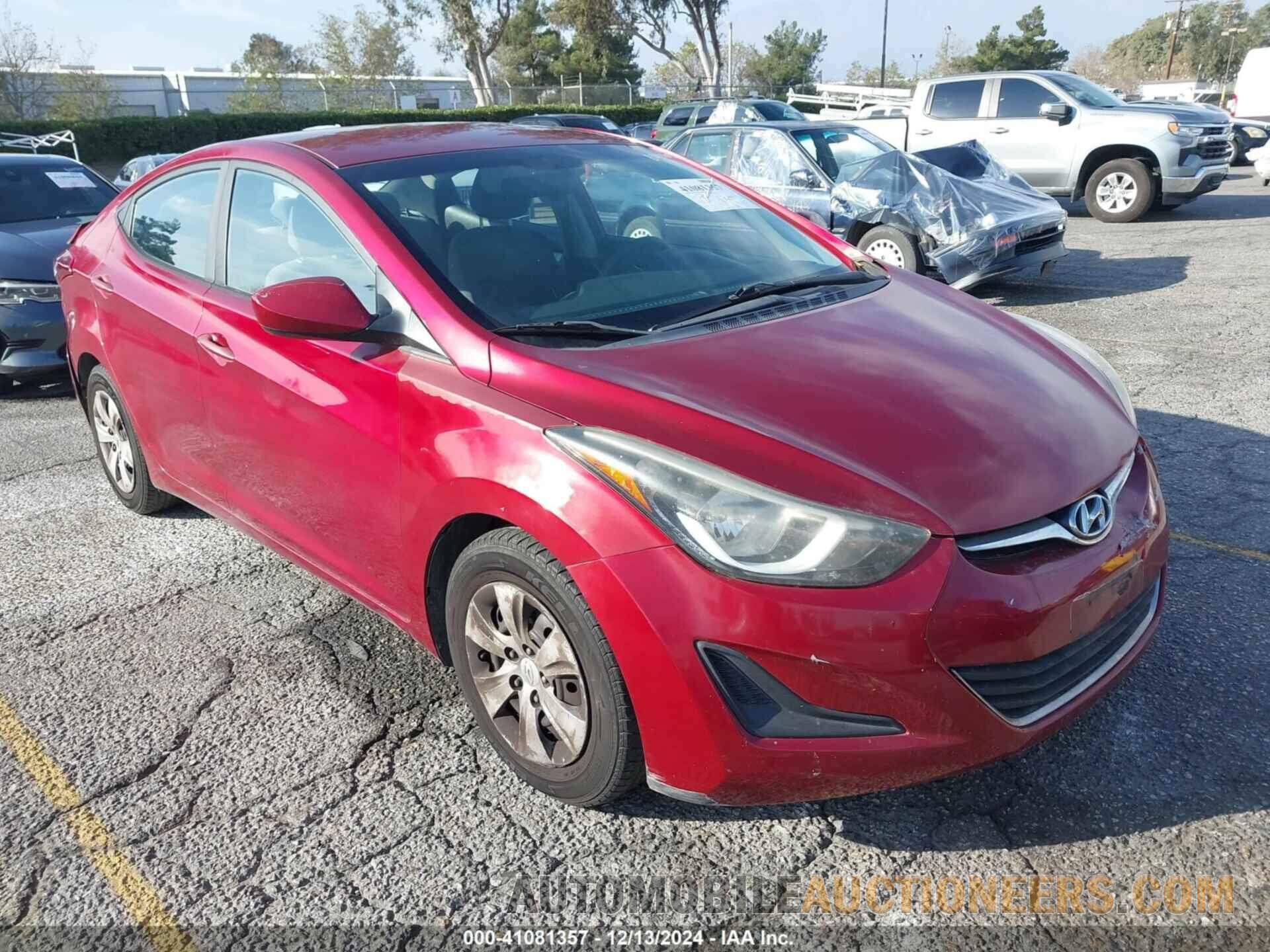 5NPDH4AE8GH711812 HYUNDAI ELANTRA 2016