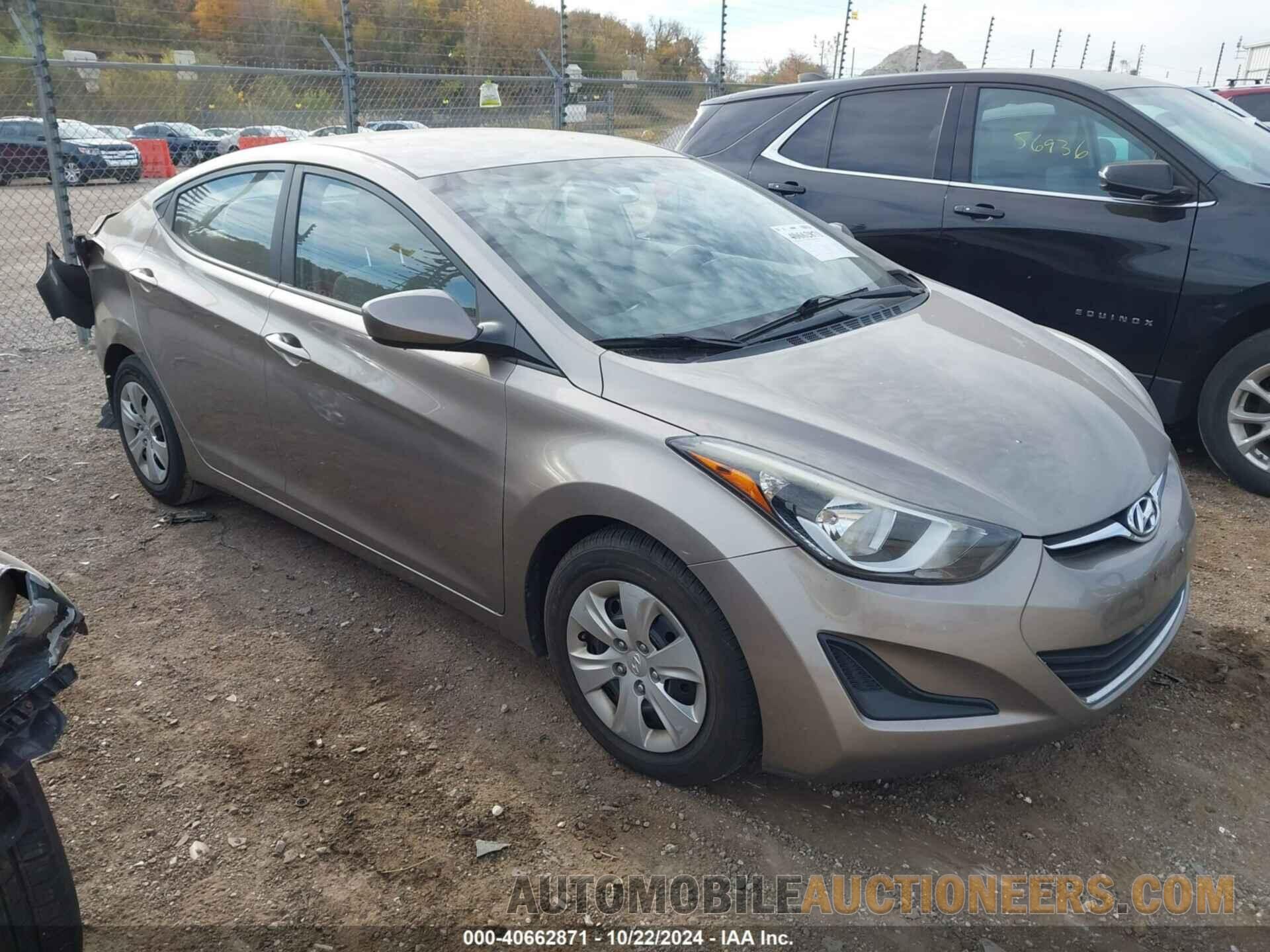 5NPDH4AE9GH699198 HYUNDAI ELANTRA 2016