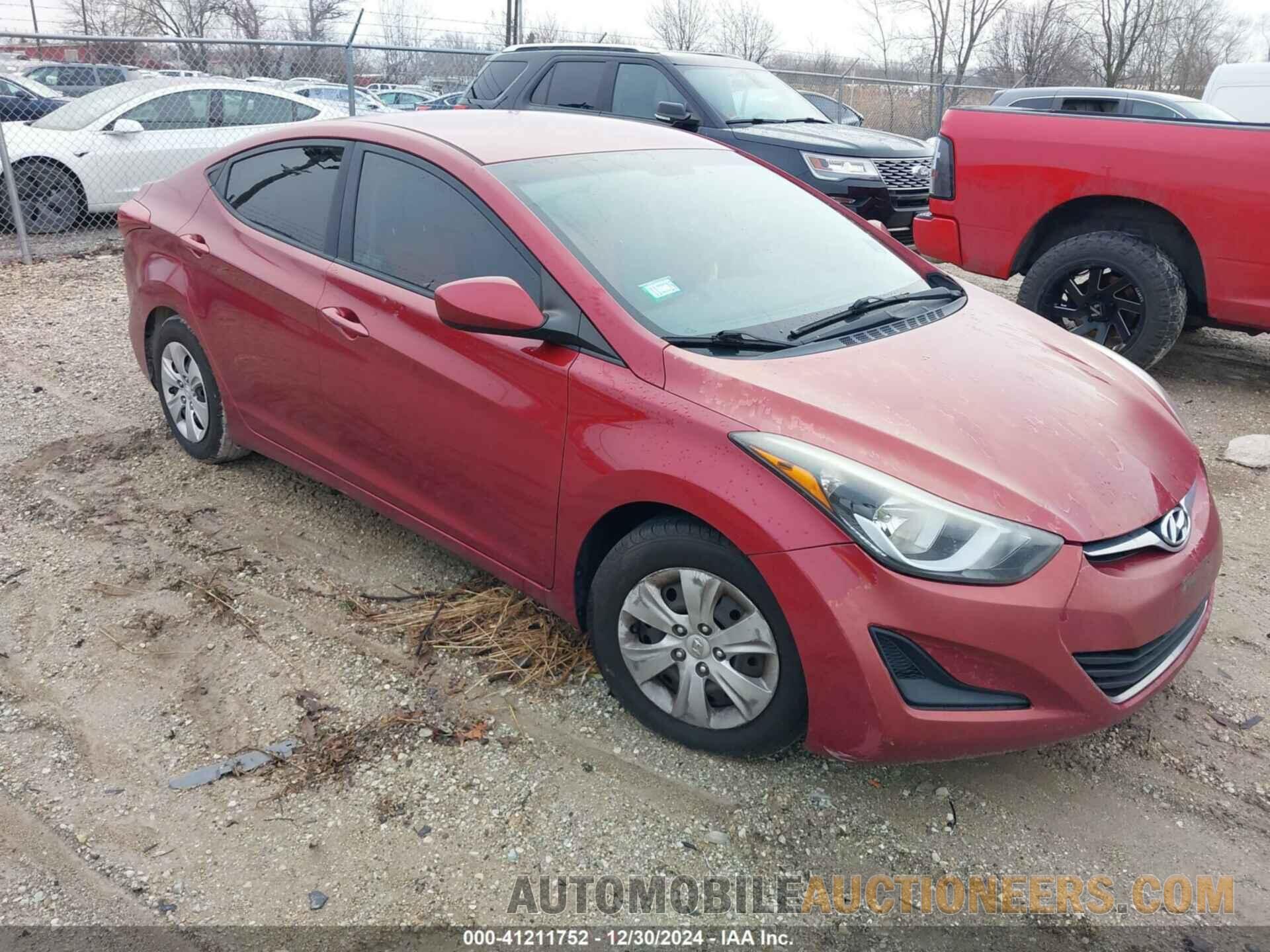 5NPDH4AEXGH692101 HYUNDAI ELANTRA 2016