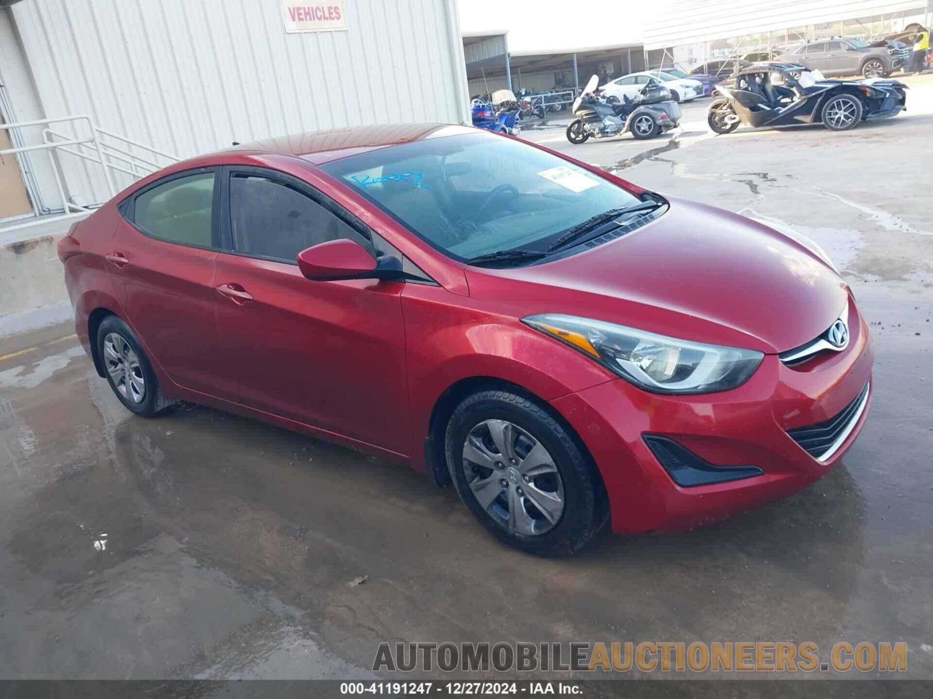 5NPDH4AEXGH711973 HYUNDAI ELANTRA 2016