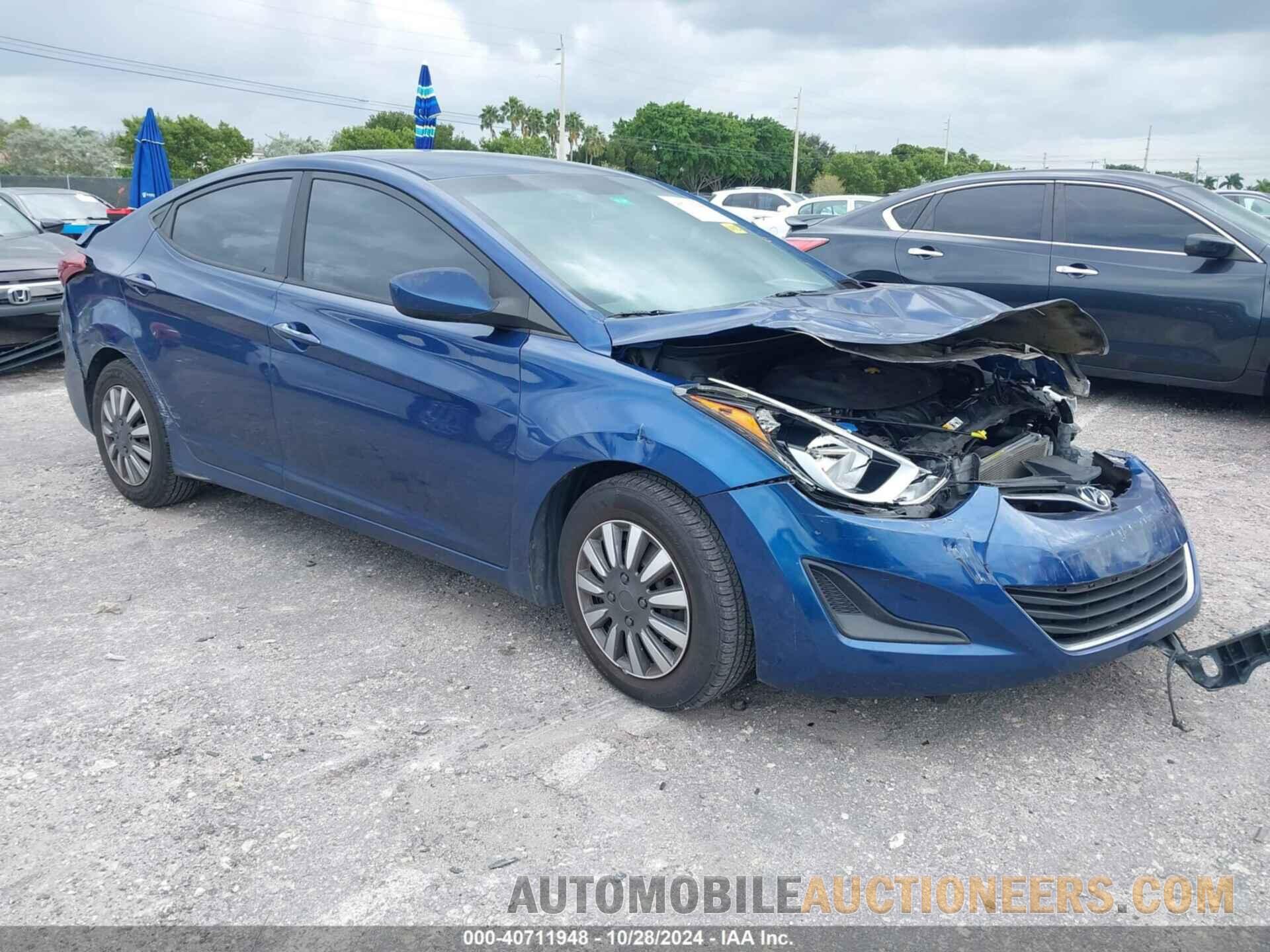 5NPDH4AEXGH758825 HYUNDAI ELANTRA 2016