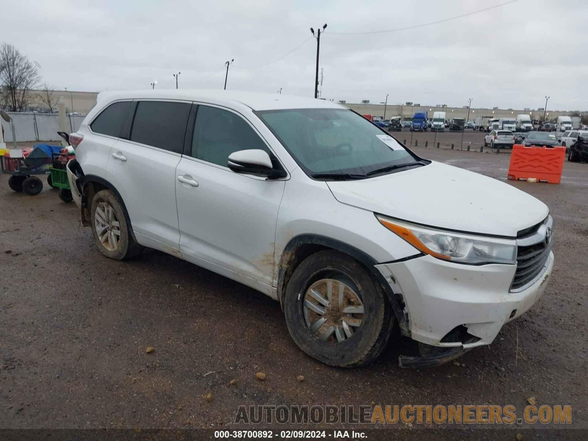 5TDBKRFH0GS289702 TOYOTA HIGHLANDER 2016