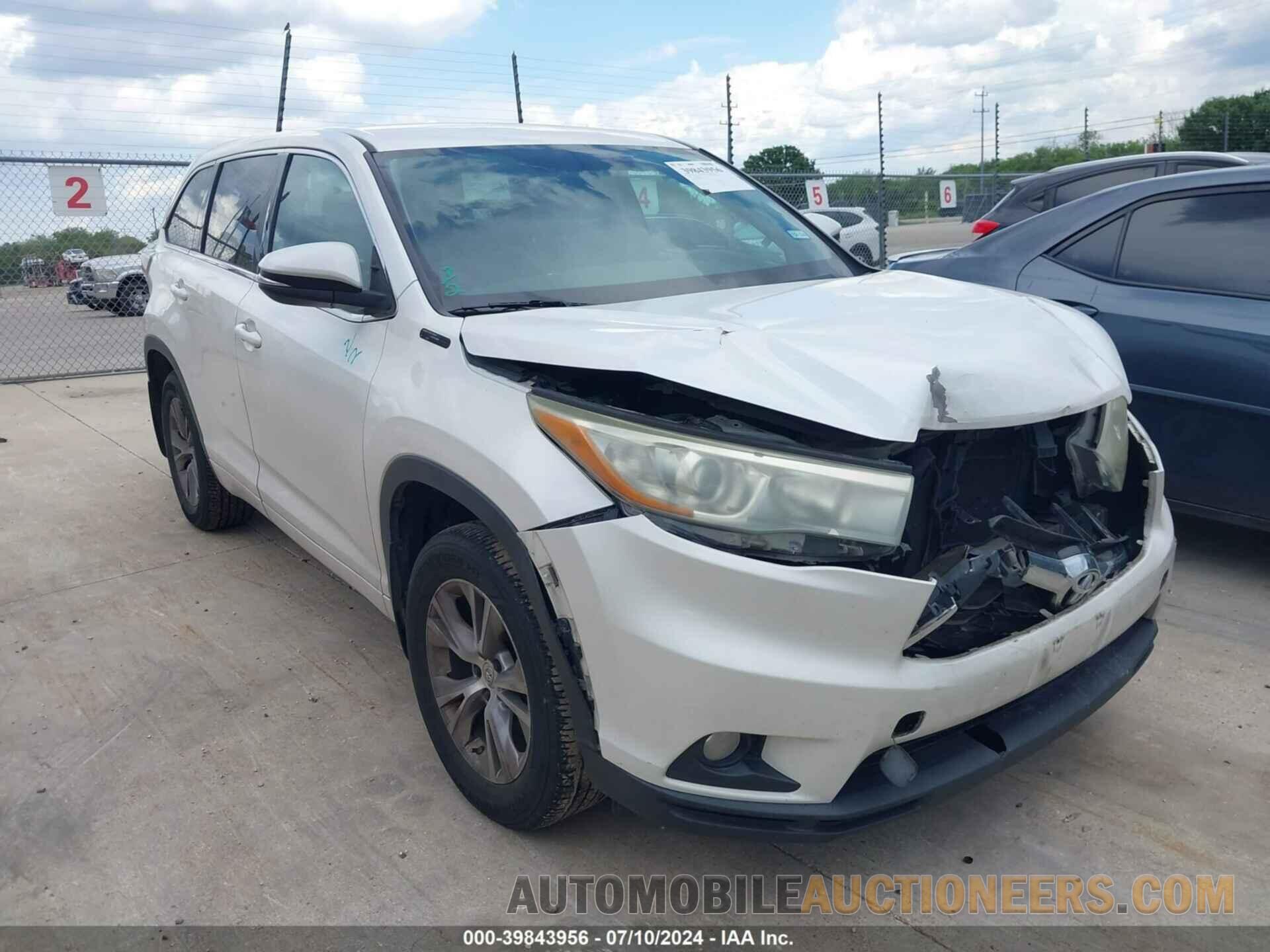 5TDBKRFH2FS142442 TOYOTA HIGHLANDER 2015