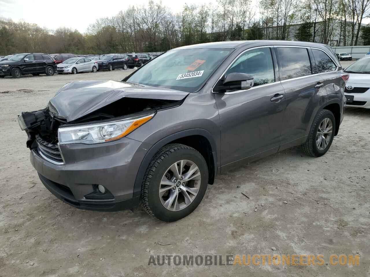 5TDBKRFH2GS314129 TOYOTA HIGHLANDER 2016