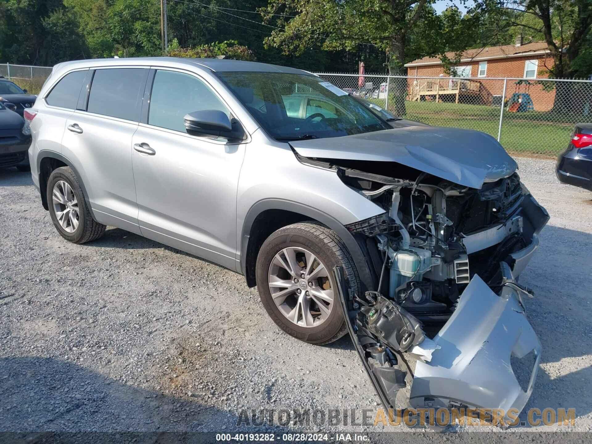 5TDBKRFH3FS120112 TOYOTA HIGHLANDER 2015