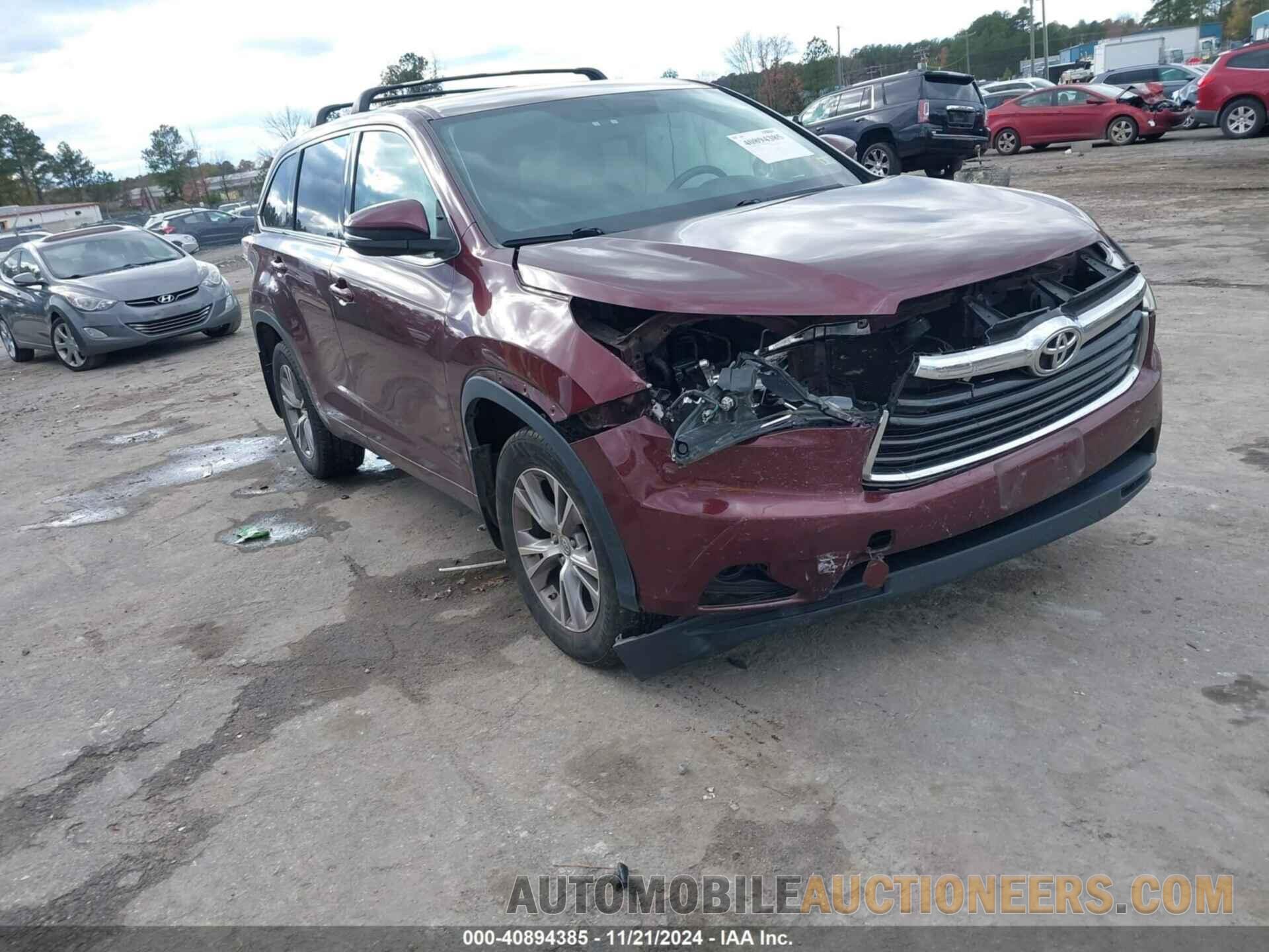 5TDBKRFH4ES070707 TOYOTA HIGHLANDER 2014