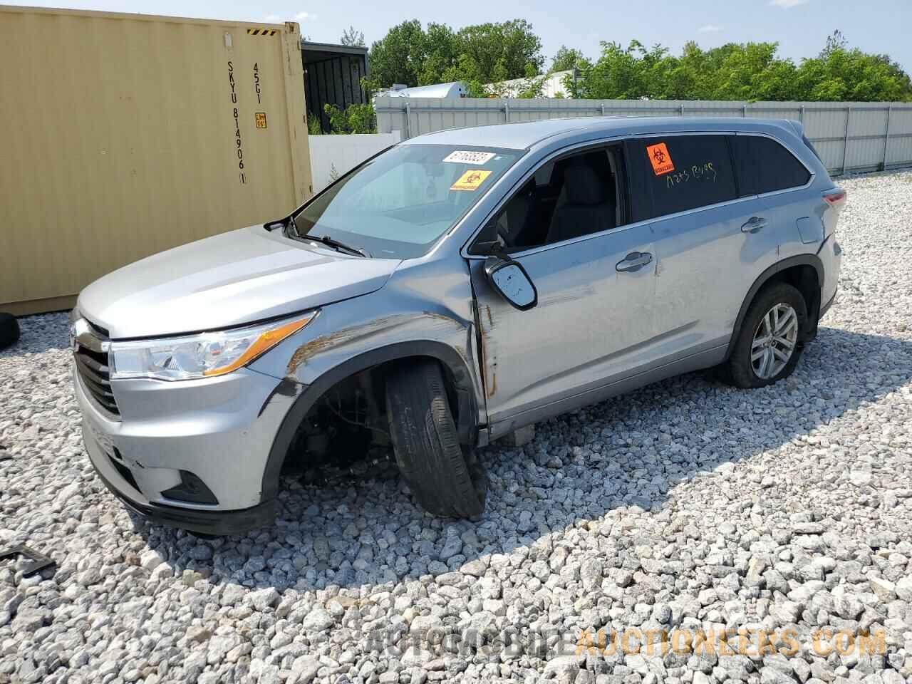 5TDBKRFH5FS076419 TOYOTA HIGHLANDER 2015