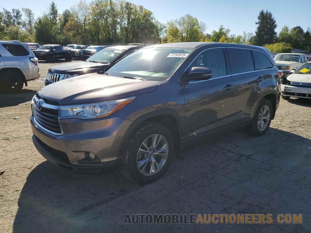 5TDBKRFH5FS109337 TOYOTA HIGHLANDER 2015