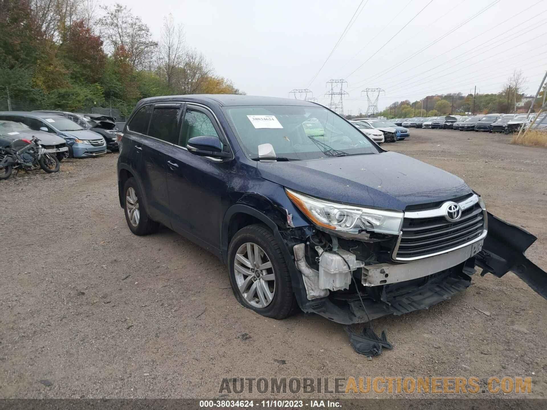 5TDBKRFH5GS342037 TOYOTA HIGHLANDER 2016