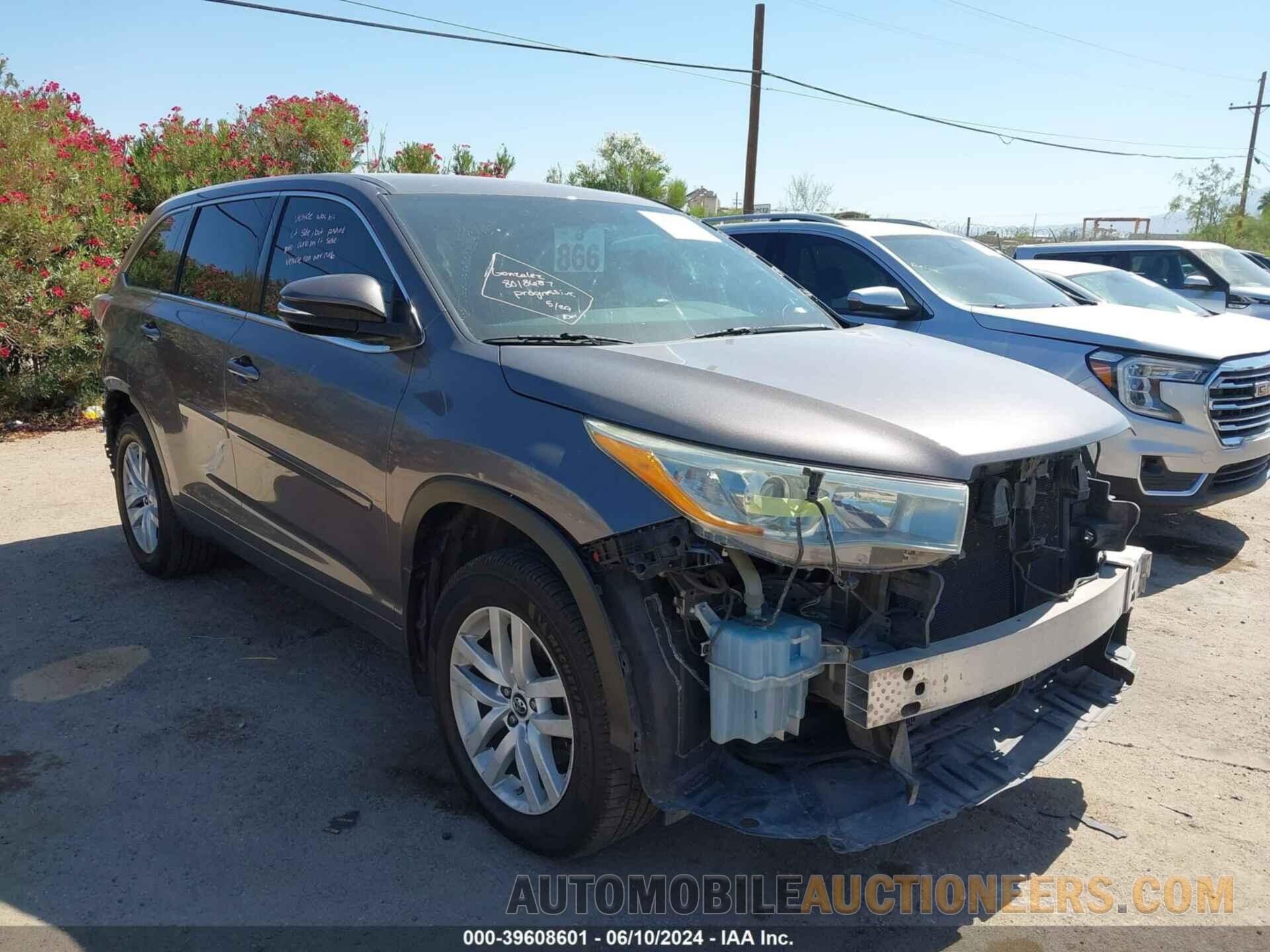 5TDBKRFH6GS347649 TOYOTA HIGHLANDER 2016