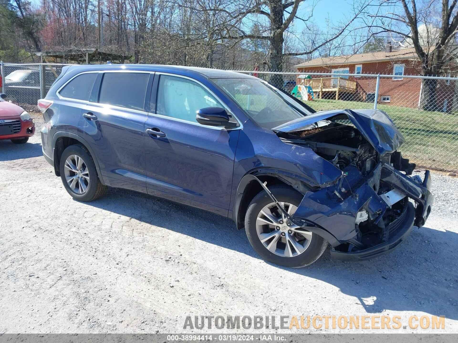 5TDBKRFH8FS133017 TOYOTA HIGHLANDER 2015