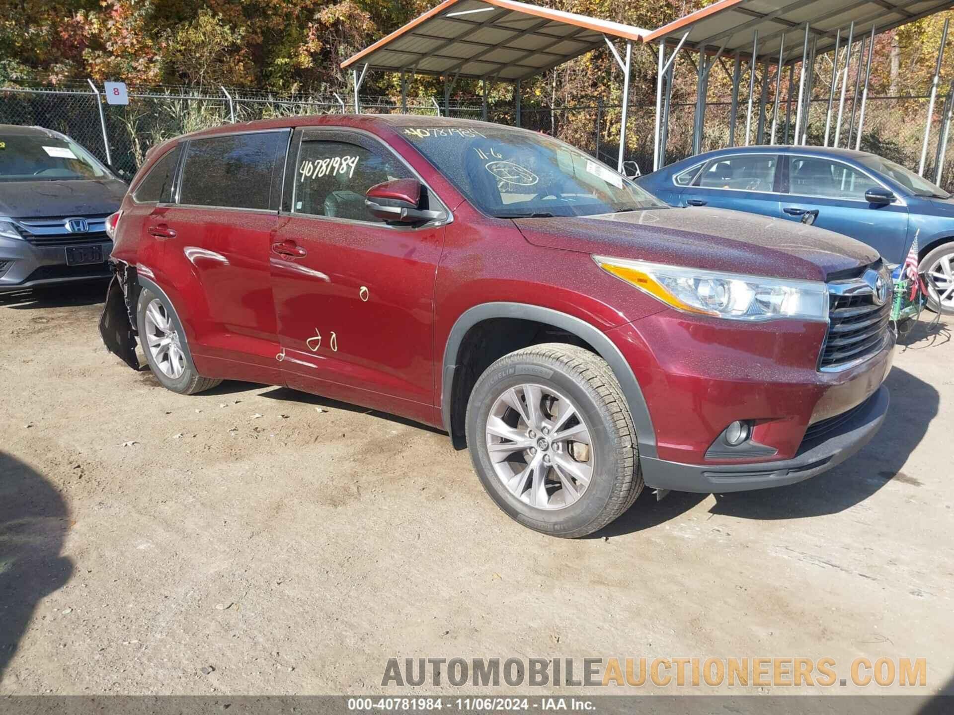 5TDBKRFH8GS325300 TOYOTA HIGHLANDER 2016