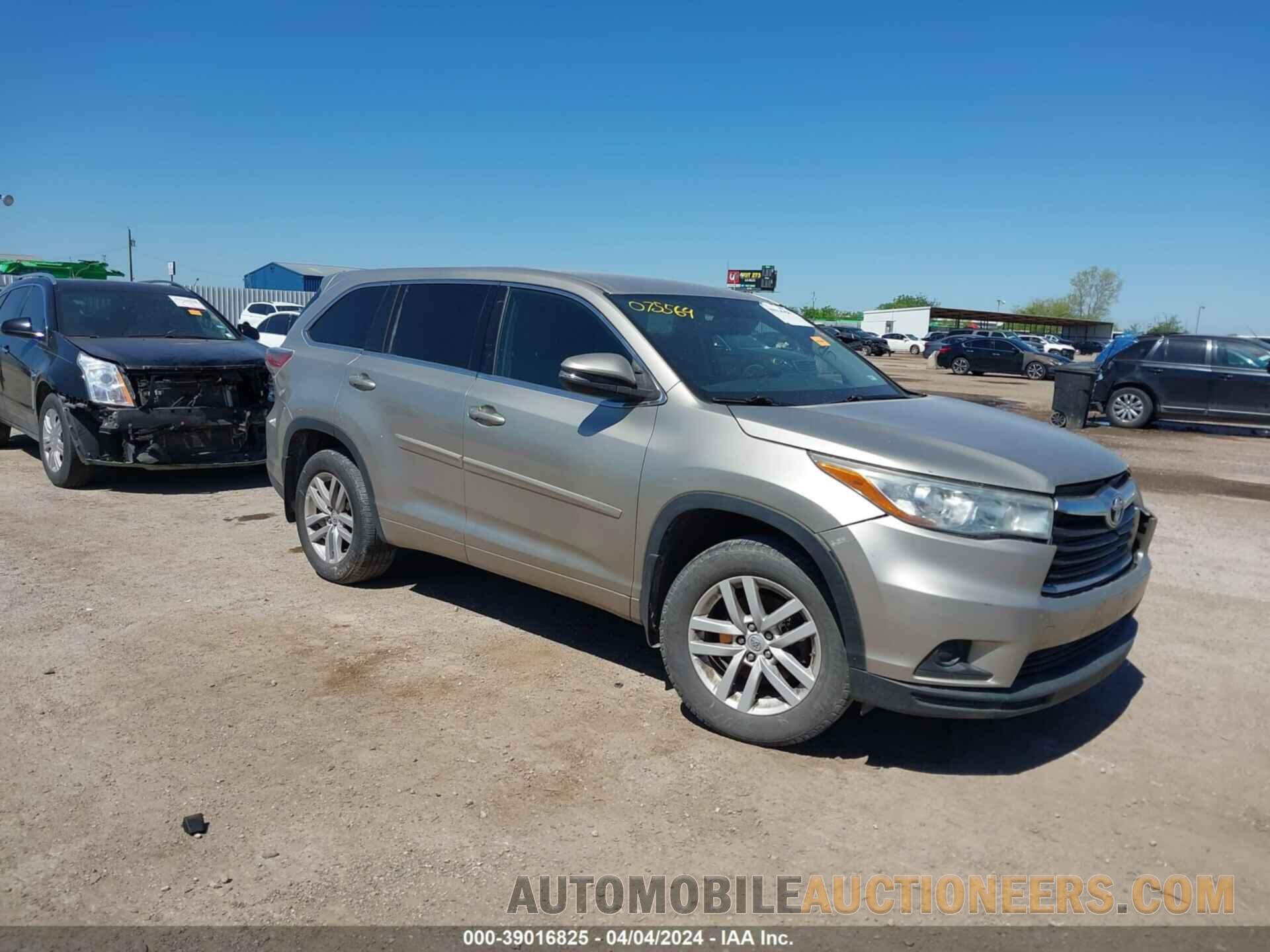 5TDBKRFH9FS075564 TOYOTA HIGHLANDER 2015