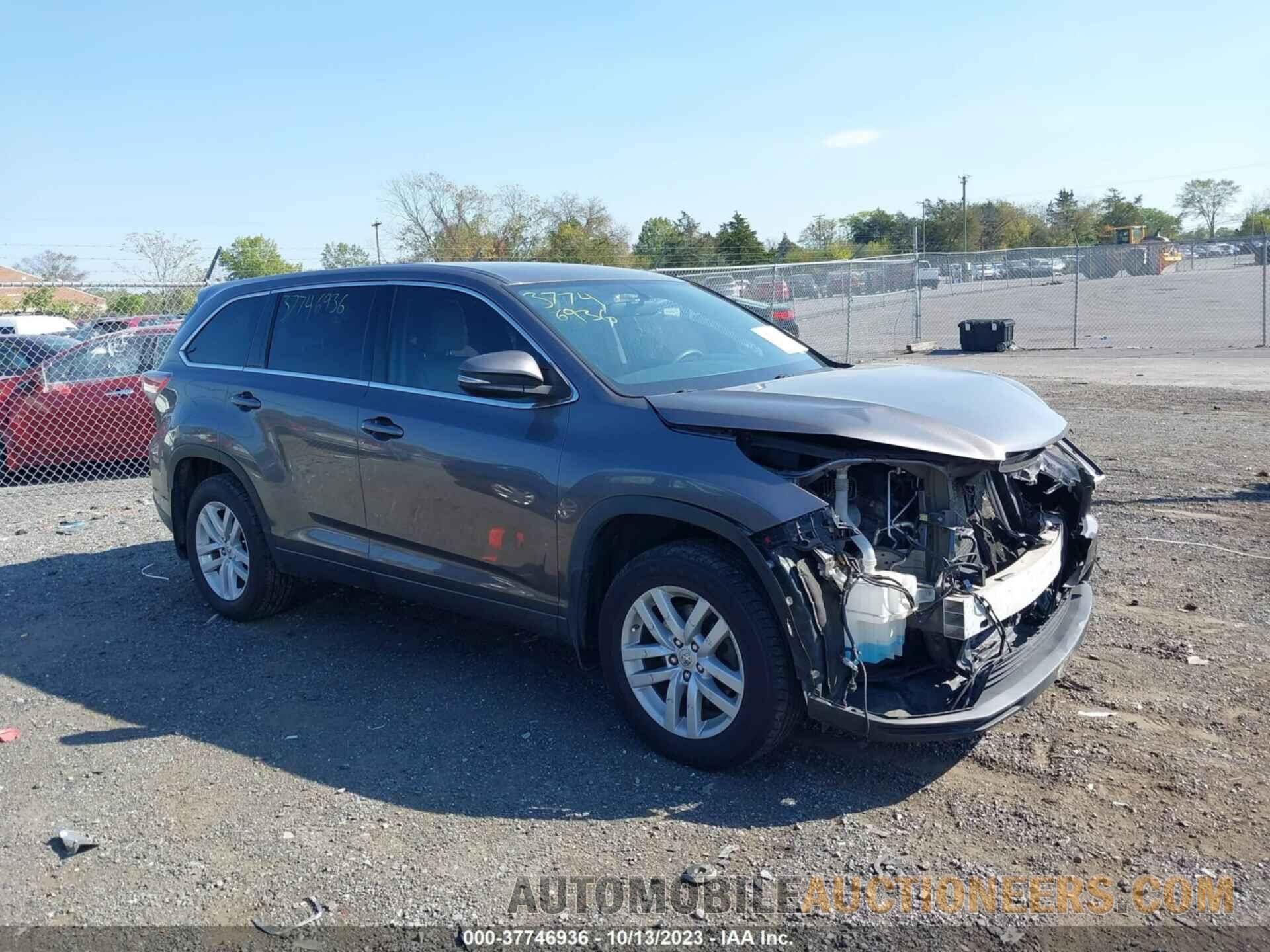 5TDBKRFH9FS128232 TOYOTA HIGHLANDER 2015