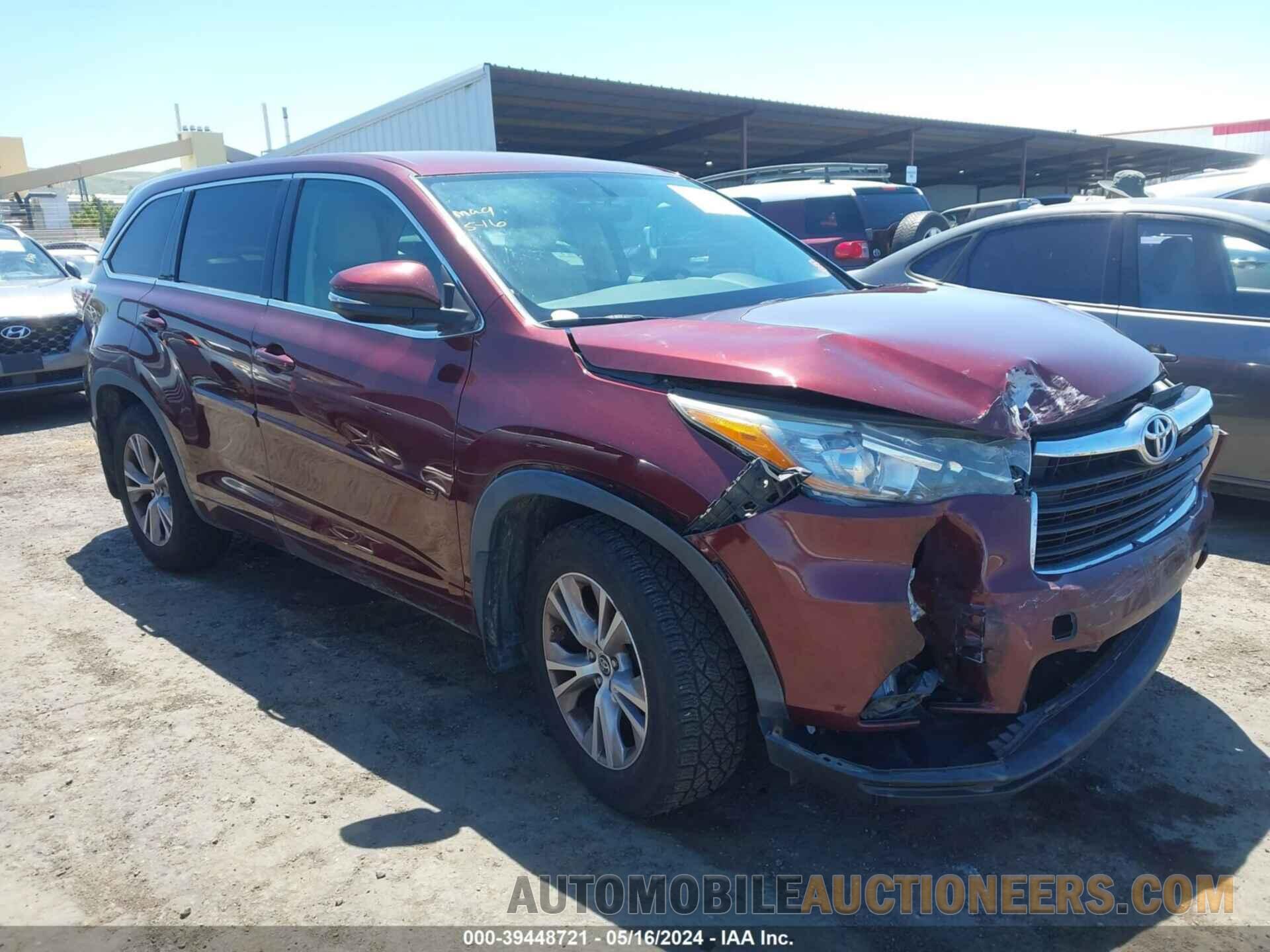 5TDBKRFH9GS232608 TOYOTA HIGHLANDER 2016