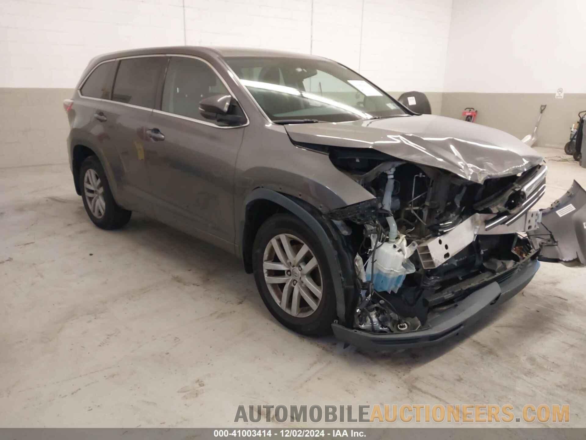 5TDBKRFHXFS200507 TOYOTA HIGHLANDER 2015