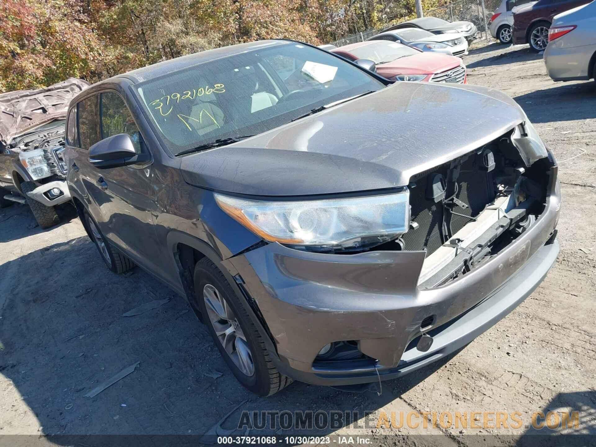 5TDBKRFHXGS315092 TOYOTA HIGHLANDER 2016