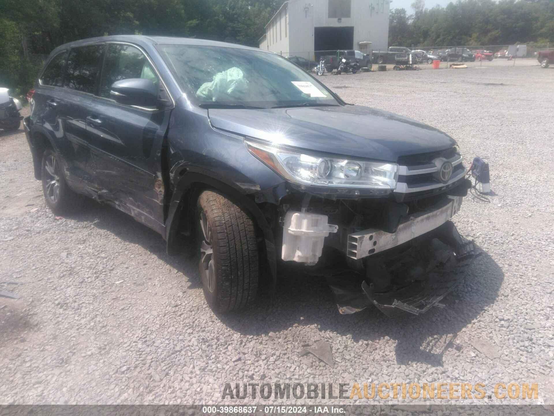 5TDBZRFH1HS410122 TOYOTA HIGHLANDER 2017