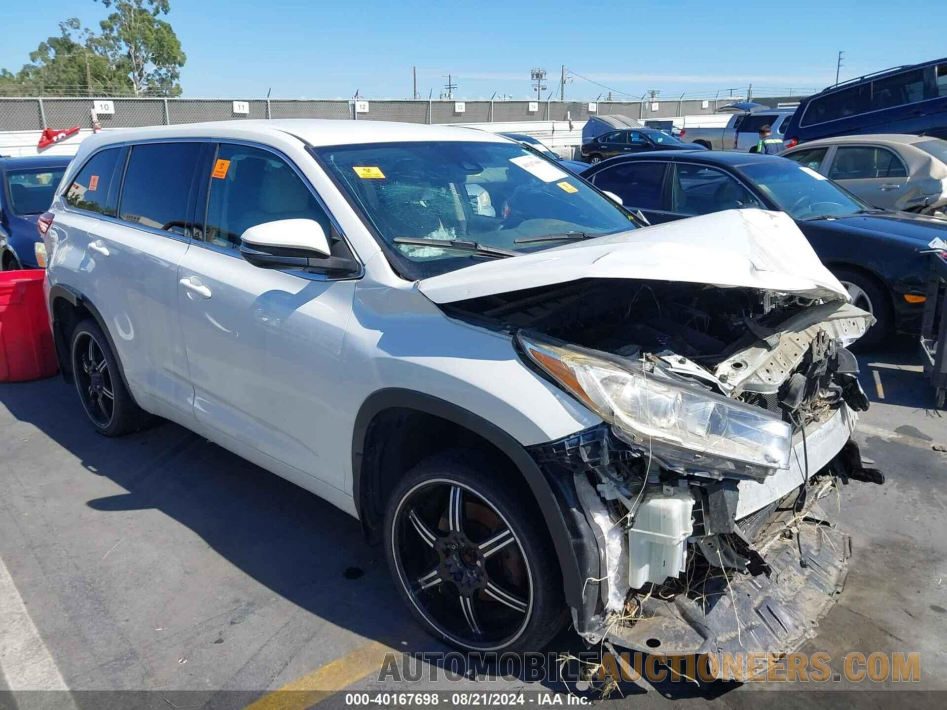 5TDBZRFH9HS417237 TOYOTA HIGHLANDER 2017