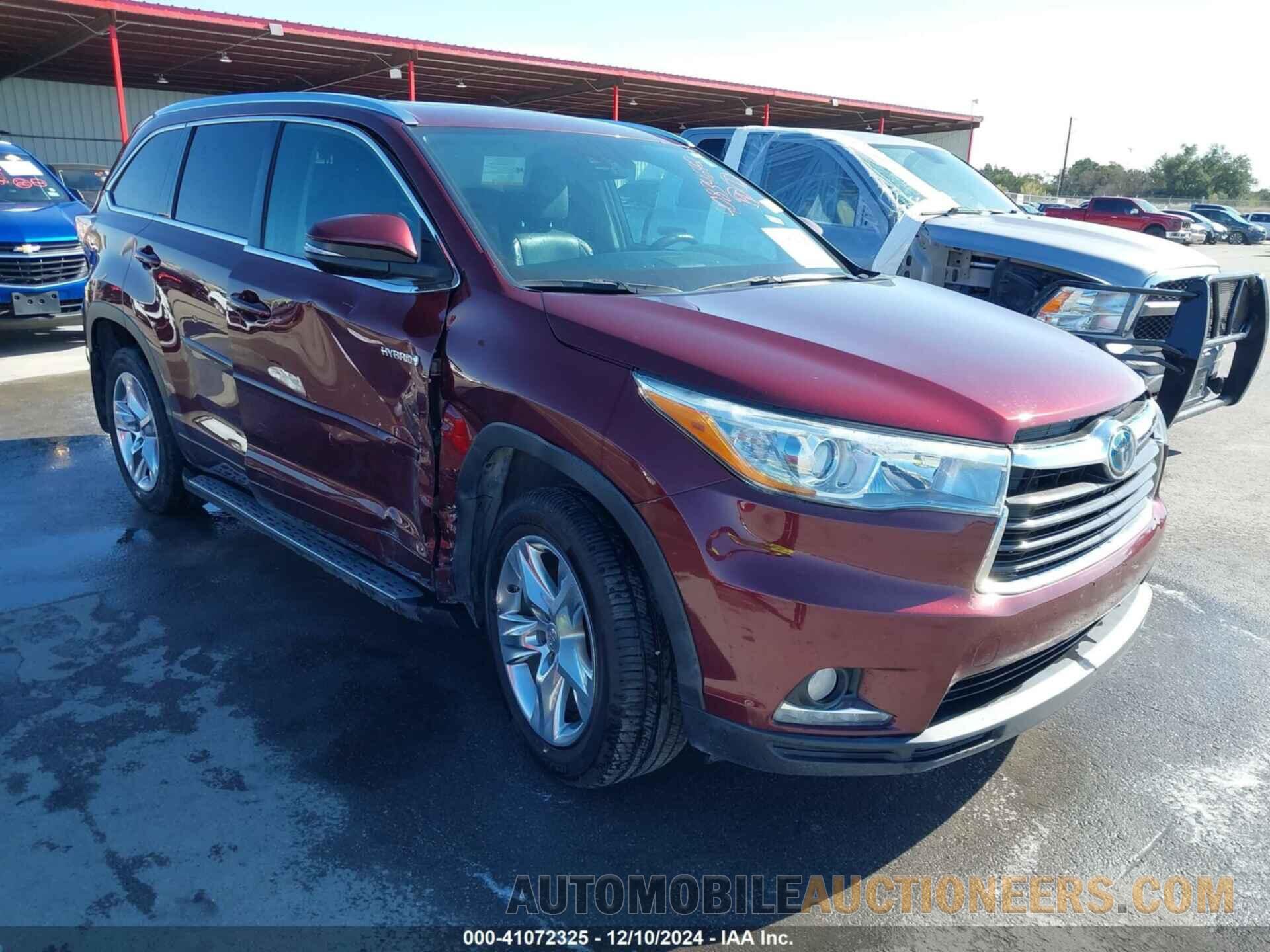 5TDDCRFH2ES004517 TOYOTA HIGHLANDER HYBRID 2014