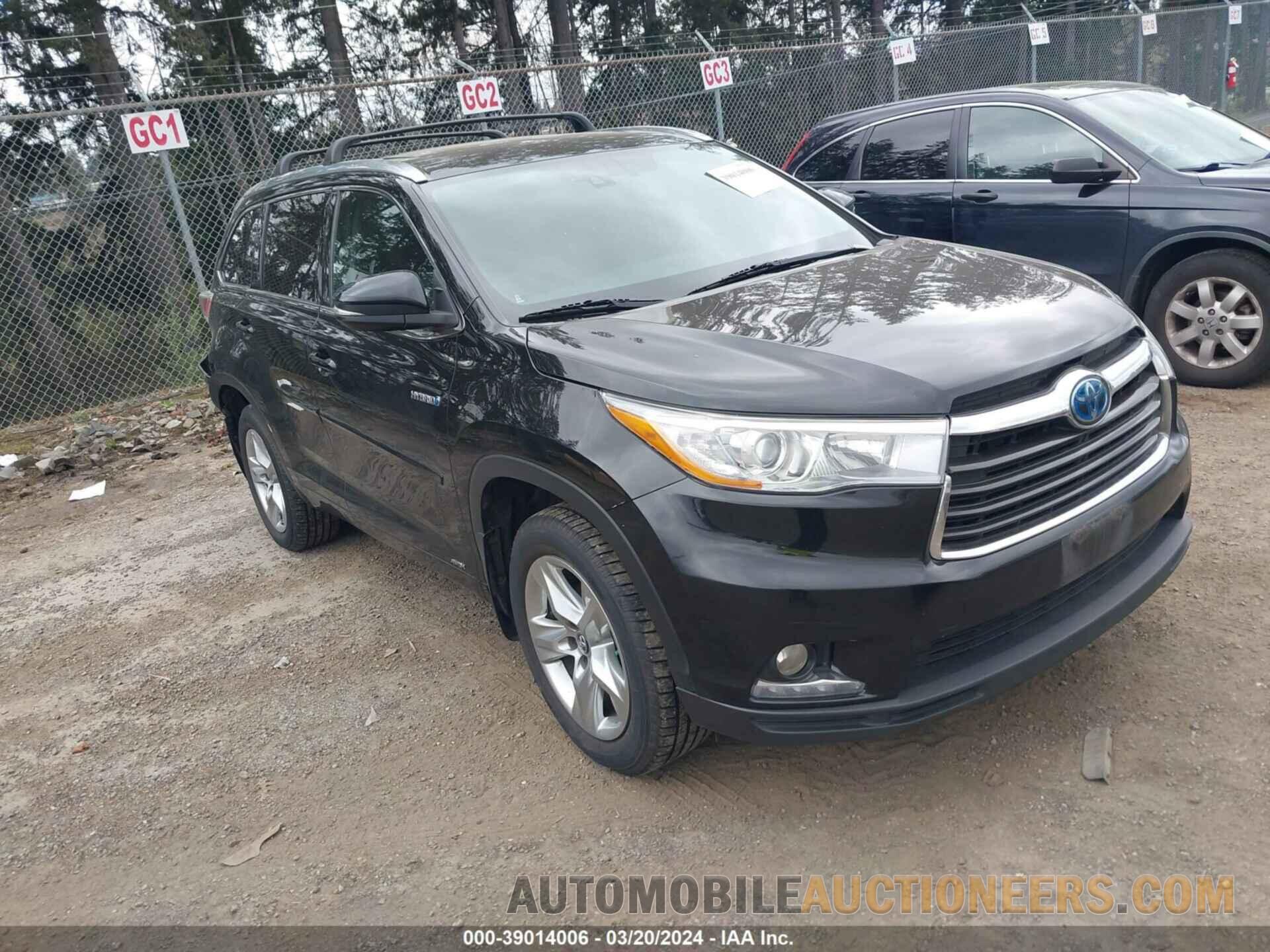 5TDDCRFH5GS020570 TOYOTA HIGHLANDER HYBRID 2016