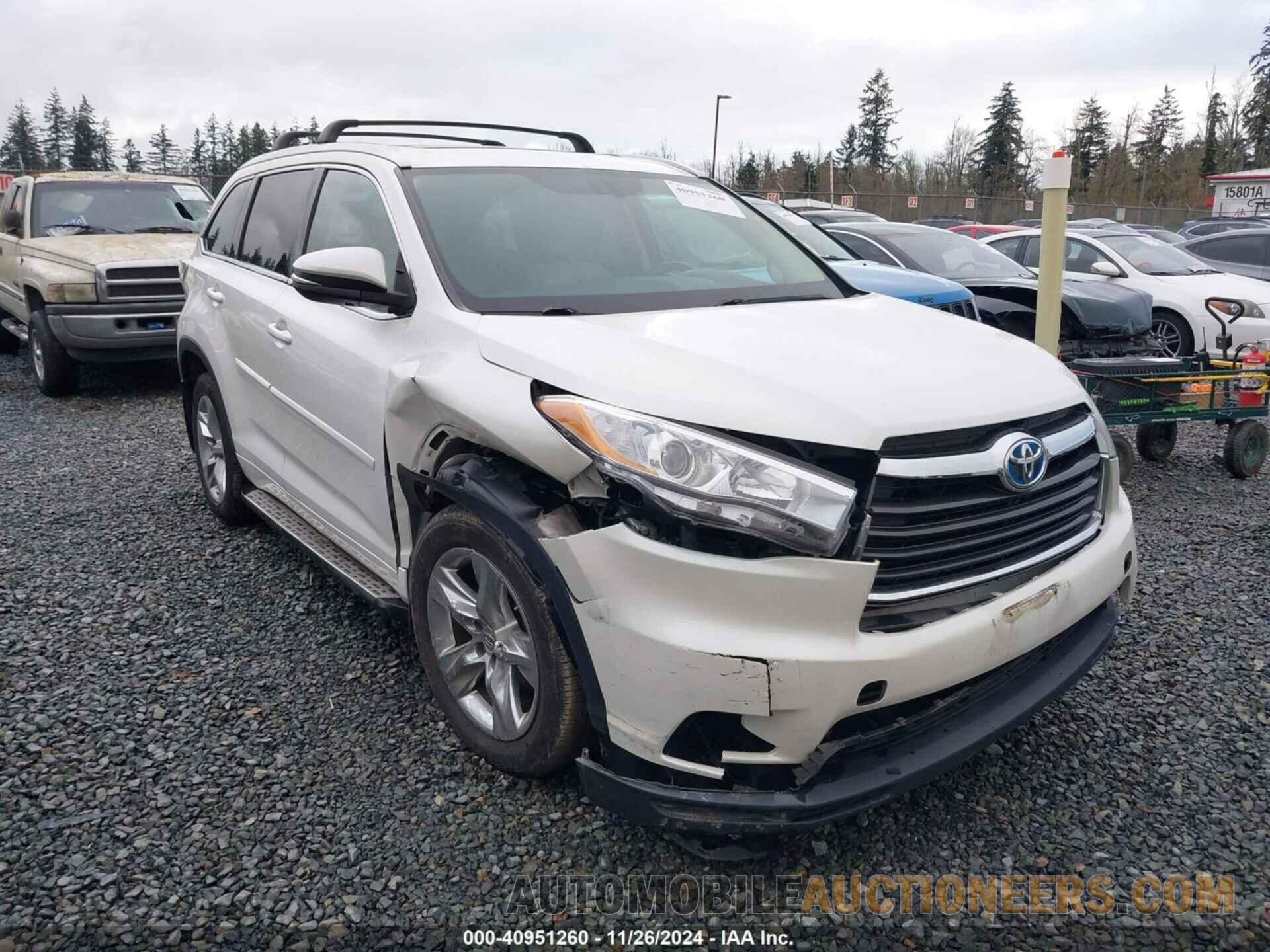 5TDDCRFH6ES004987 TOYOTA HIGHLANDER HYBRID 2014