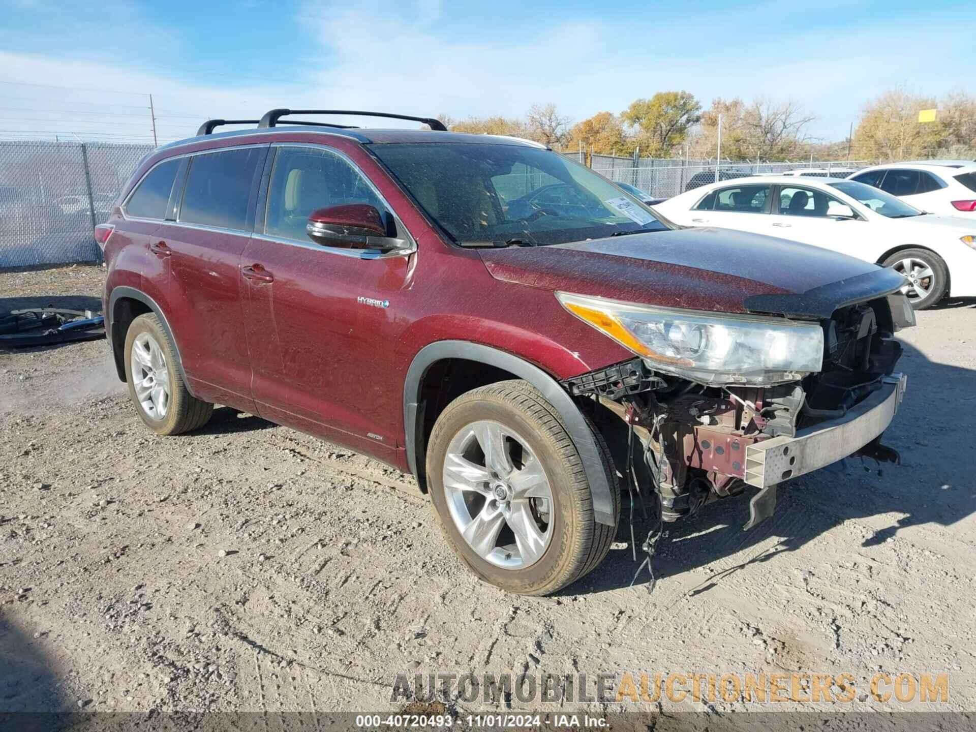 5TDDCRFH6GS015202 TOYOTA HIGHLANDER HYBRID 2016