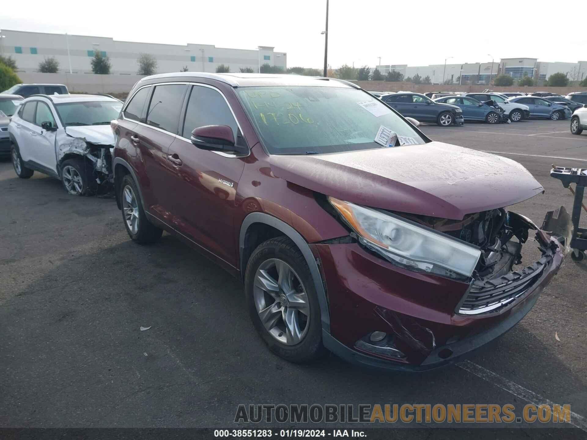 5TDDCRFH7FS008001 TOYOTA HIGHLANDER HYBRID 2015