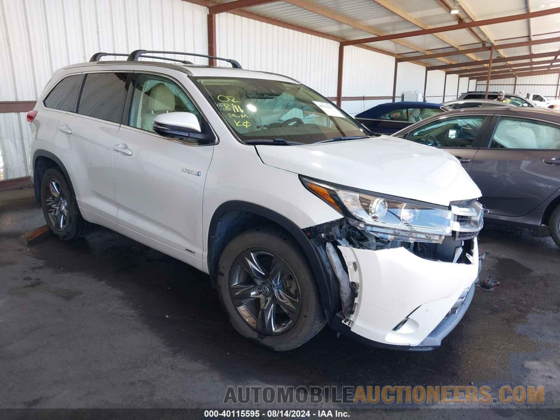 5TDDGRFH8HS031939 TOYOTA HIGHLANDER HYBRID 2017