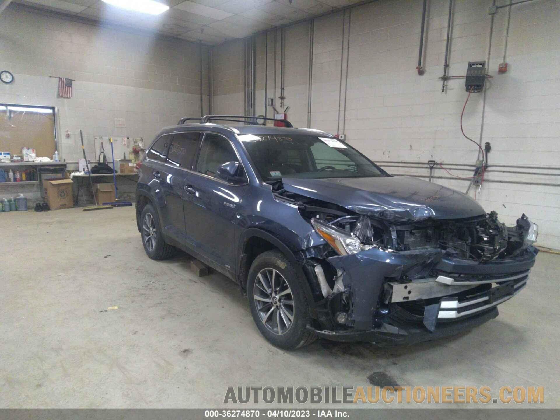 5TDJGRFH1KS078126 TOYOTA HIGHLANDER 2019