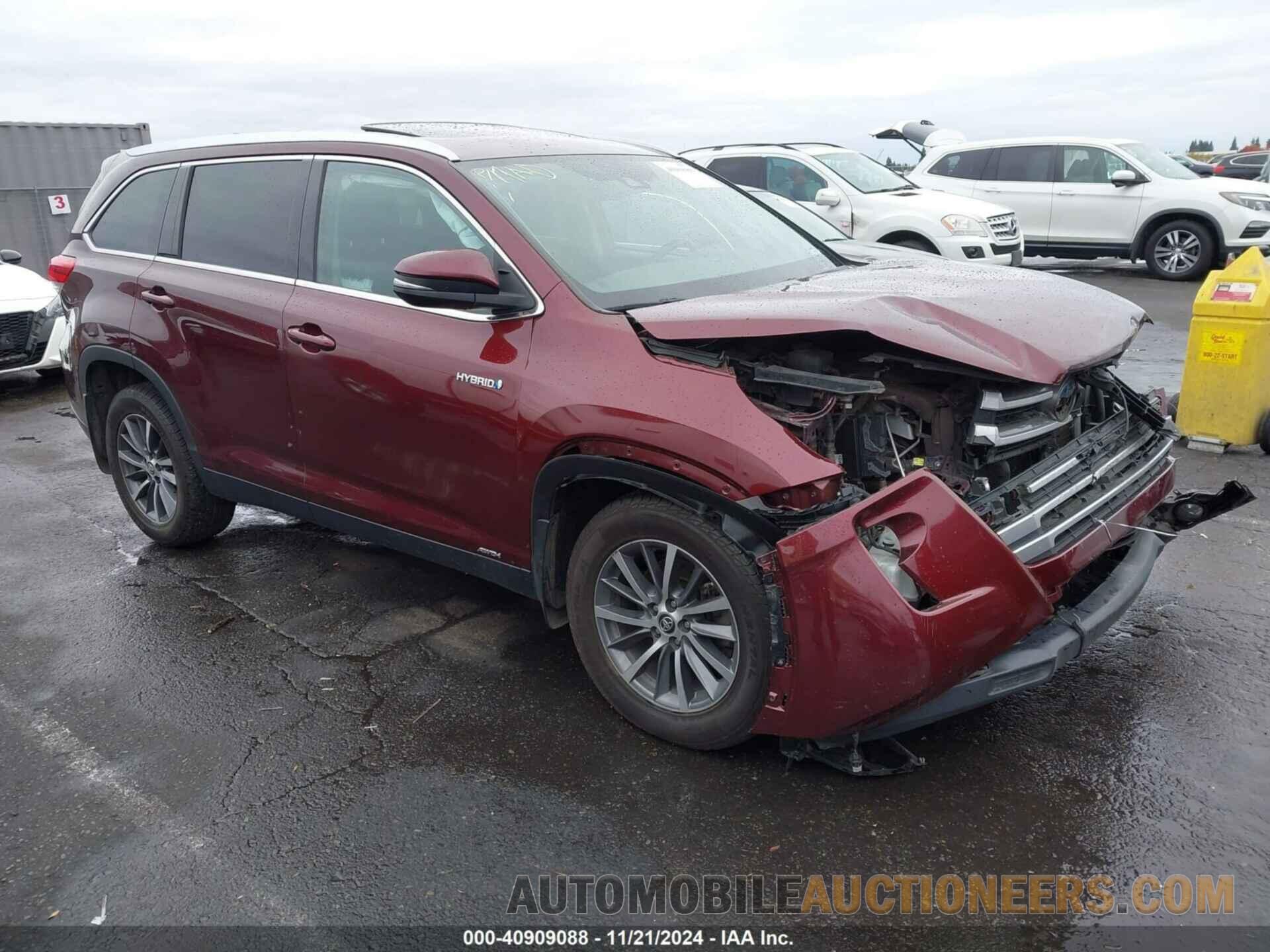 5TDJGRFH5KS057604 TOYOTA HIGHLANDER HYBRID 2019