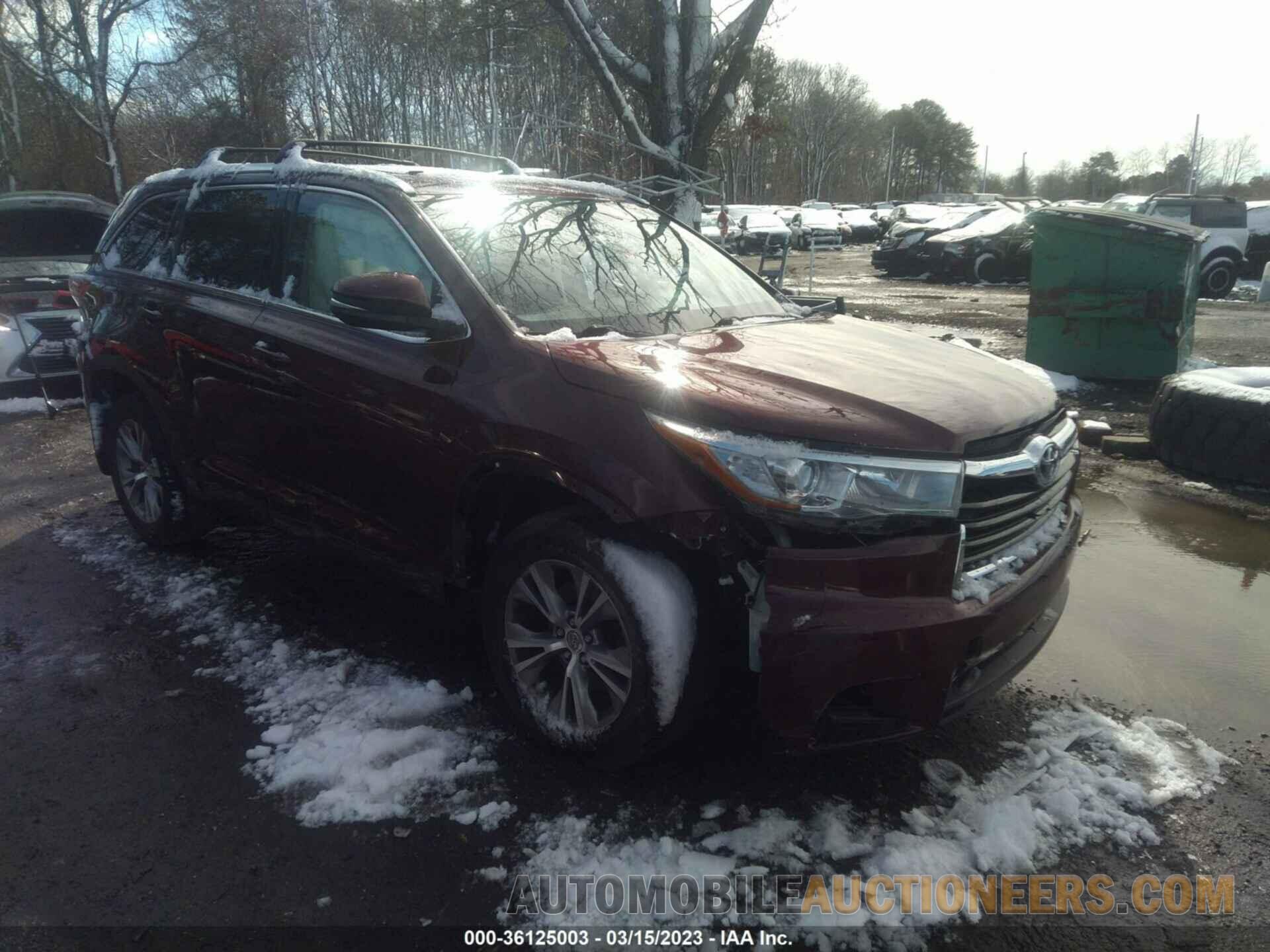 5TDJKRFH0FS190369 TOYOTA HIGHLANDER 2015