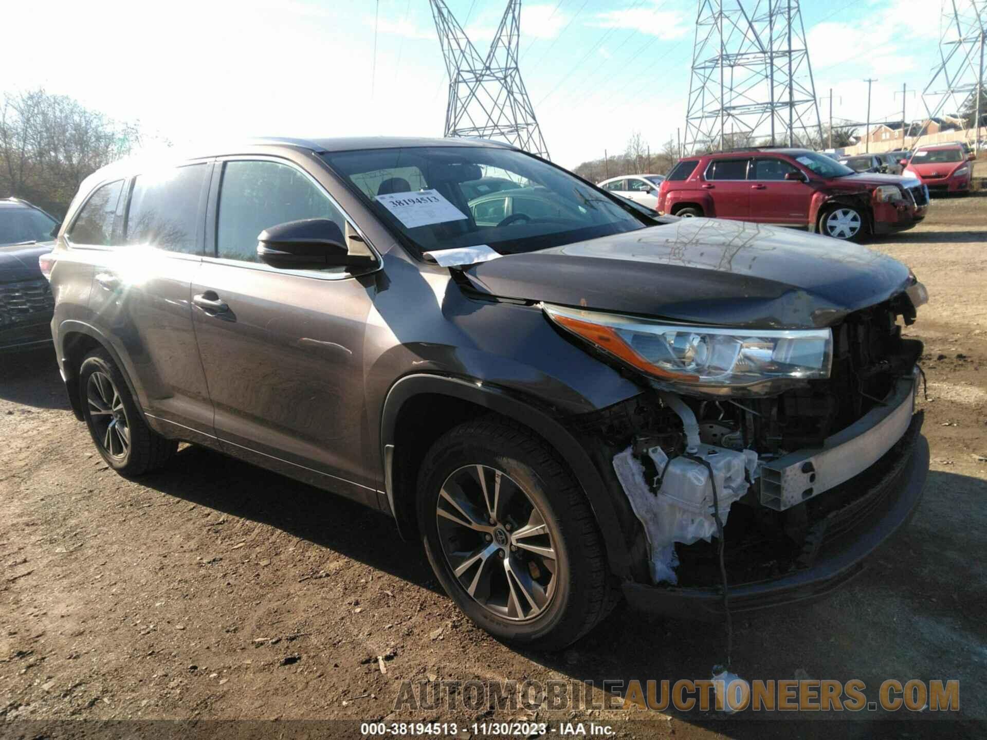 5TDJKRFH0GS254752 TOYOTA HIGHLANDER 2016